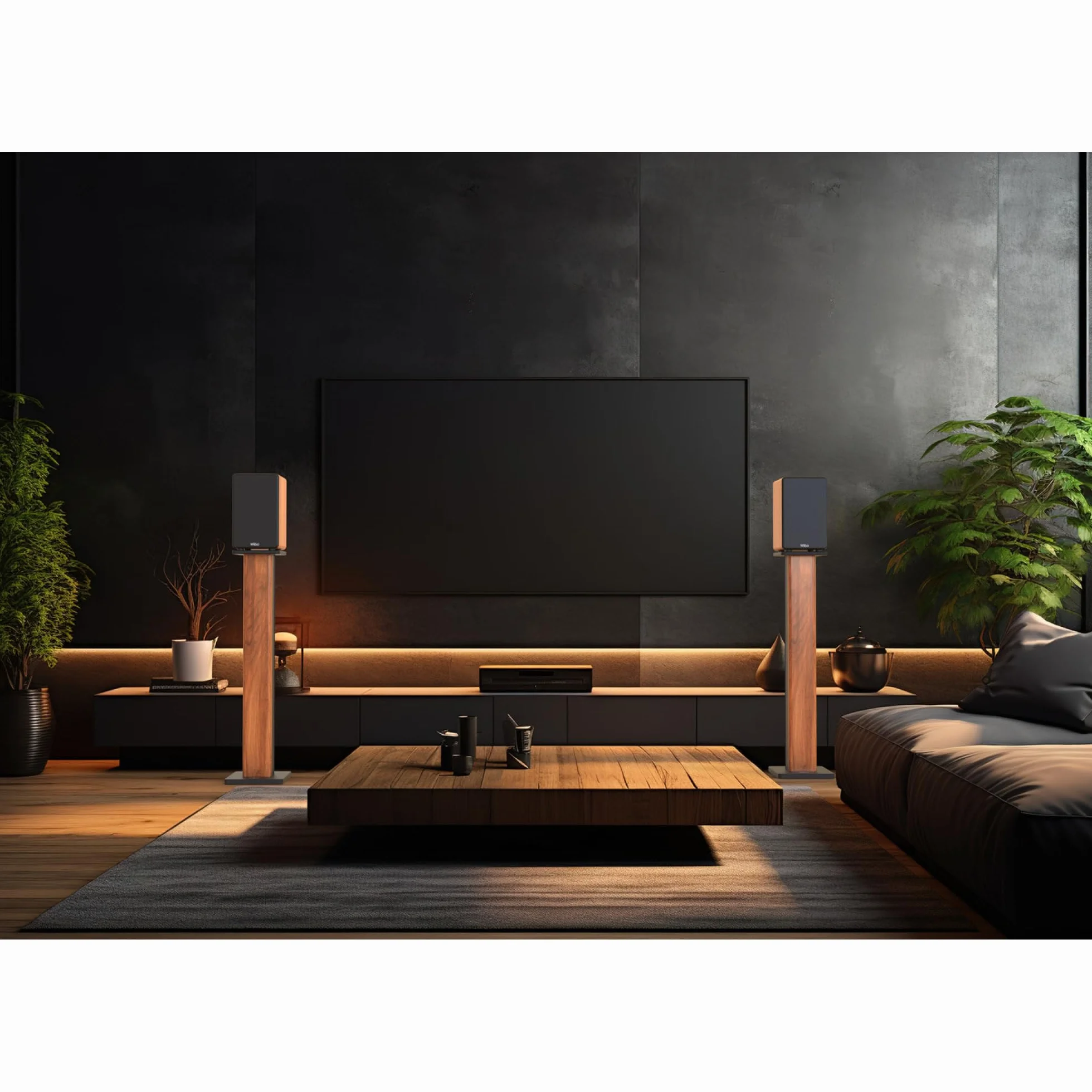 Wiibo Tempo 90 - Coppia Supporti per Casse - Altezza 90 cm - Base Solida Anti-Vibrazioni - Compatibilità Universale con Casse HiFi Stereo e Home Cinema - Piedini Antiscivolo