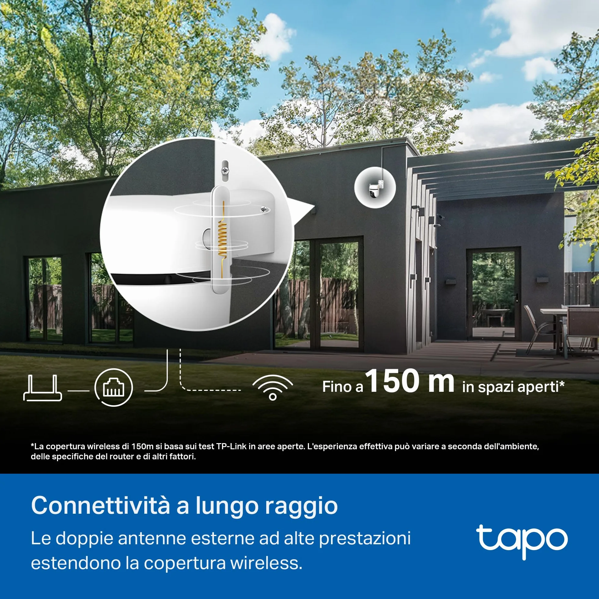 Tapo C530WS Telecamera Wi-Fi Esterno 3K 5MP 360° Visione Notturna a Colori Starlight Rilevamento AI IP66 Wi-Fi Ethernet Allarme Sonoro Luminoso MicroSD 512 GB