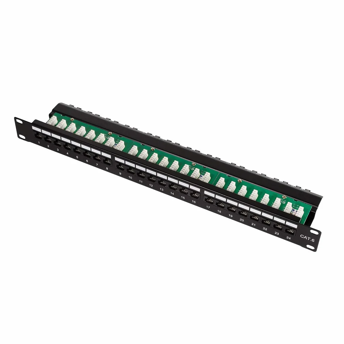 LogiLink Pannello patch Professional PrimeLine Cat.6 (250 MHz) – Pannello di distribuzione, 19", UTP (non schermato) 24 porte (RJ45) – UL elencato + 3P testato!
