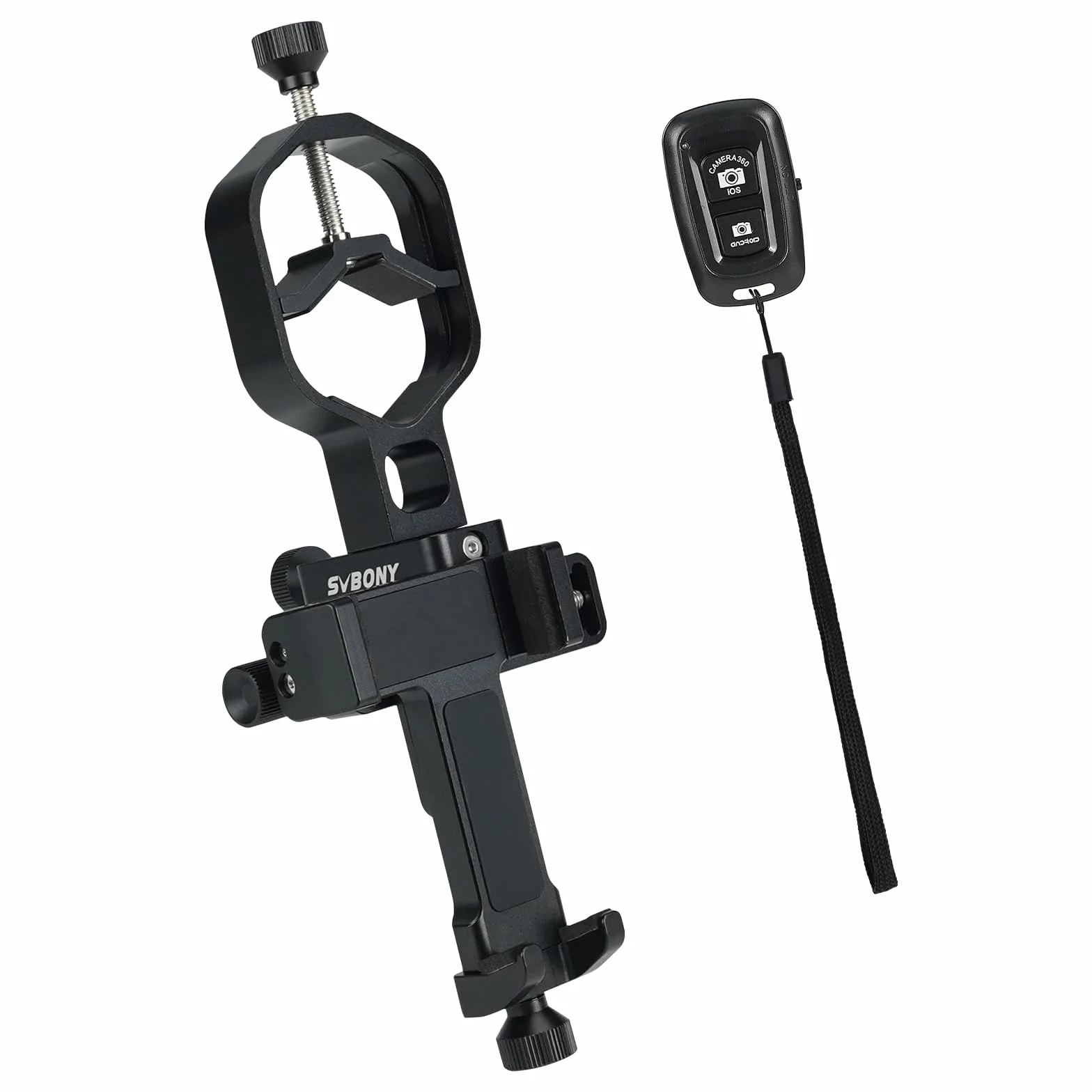 Svbony SV214Pro Adattatore Universale per Telefono, Adattatore per Digiscoping, 3-Assi Adattatore Smartphone per Telescopio, Accessori Compatibile con Spotting Scope Binocoli Monoculare (28-48mm)