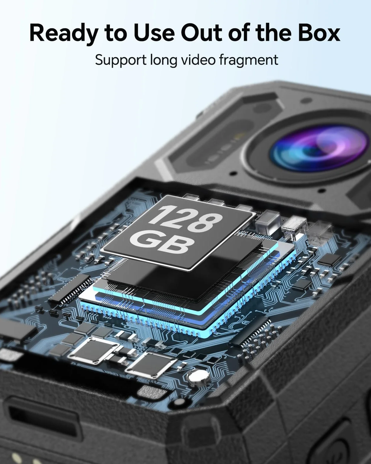 BOBLOV KJ23PRO 2K Fotocamere montate sul corpo, Body Cams Polizia da 128 GB integrata con visione notturna, batteria da 4000 mAh per 15 ore di registrazione, IP66, per forze dell'ordine, sicurezza
