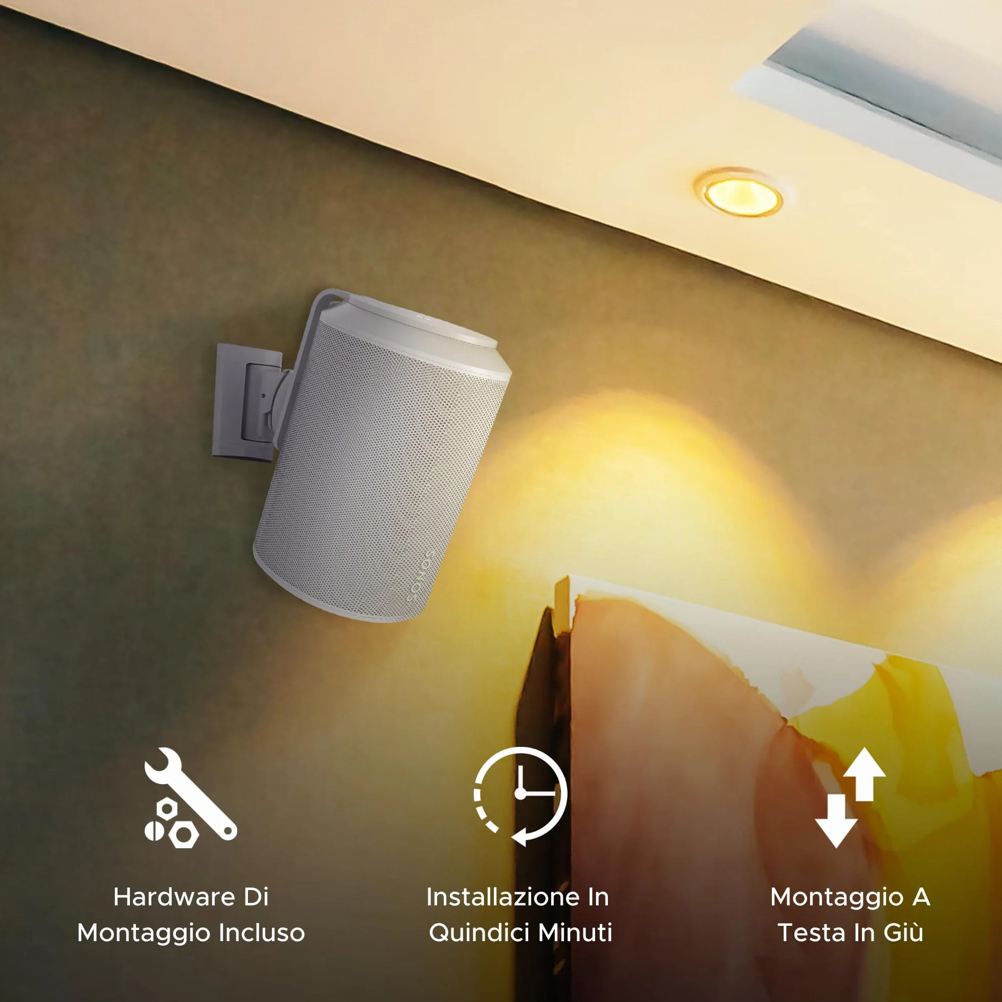 Supporto da Parete ERA 100 Inclinabile Girevole Bianco per Sonos ERA 100 & ERA 100 SL