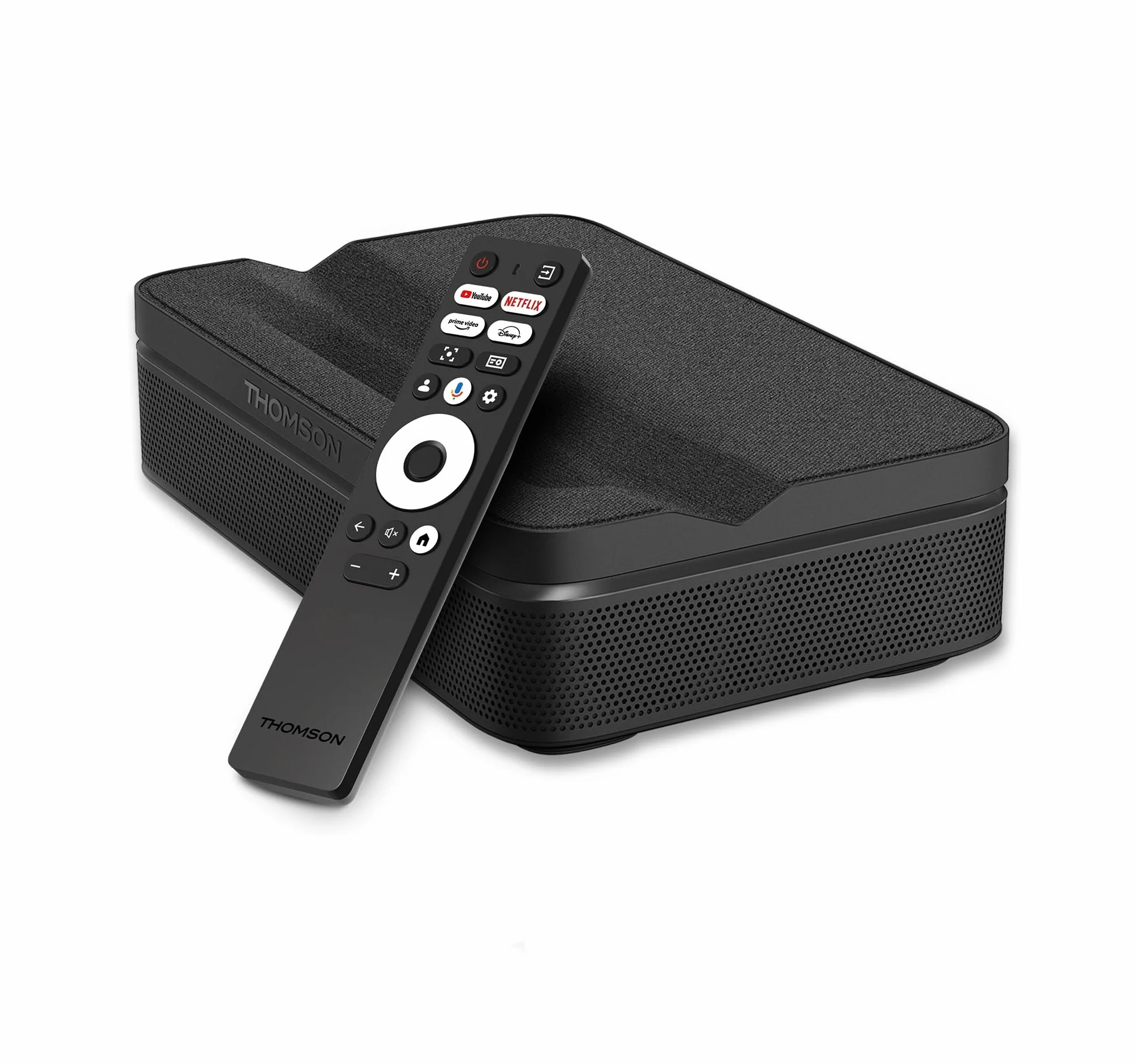 Thomson Sirius PG55B Proiettore Laser RGB Smart, Ottica Ultra-Corta, Full HD 1080p, Google TV, 600 ANSI, Auto Focus, HDR10+, Dolby Digital+, Batteria, WiFi, Bluetooth