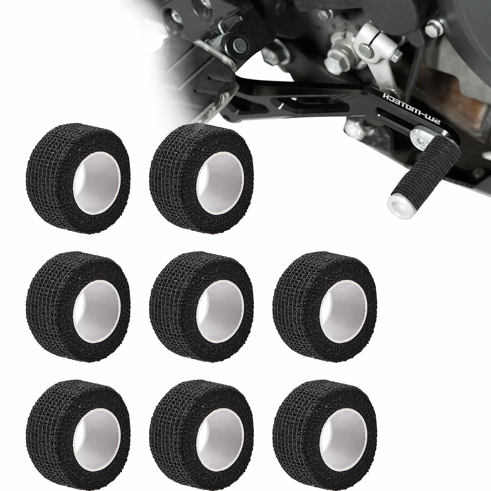 NICENEEDED 8 Rotoli Protezione per Scarpe Cambio Moto, Copertura del Cambio della Motocicletta Autoadesiva in Tessuto Non Tessuto