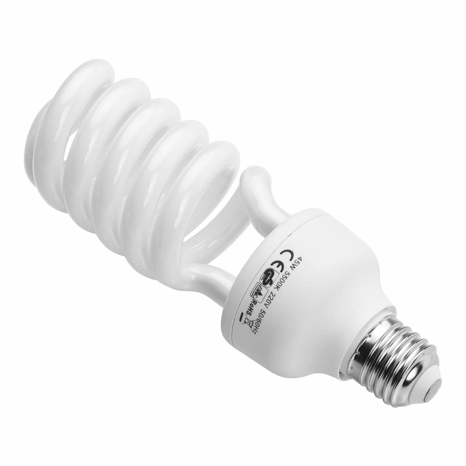Andoer 4 x Lampada fotografica, Lampadina fluorescente a spirale 45W 5500K Luce diurna E27 Presa a risparmio energetico per fotografia in studio Illuminazione video