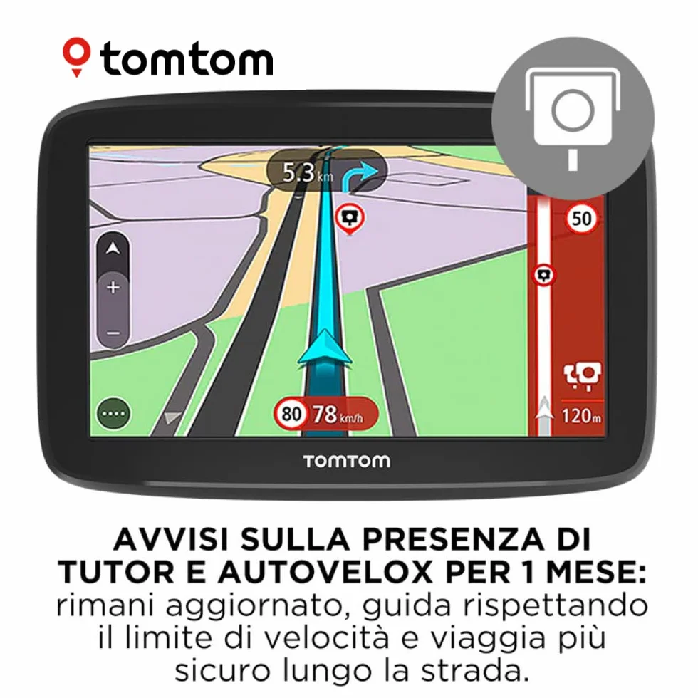 TomTom Navigatore Satellitare per Auto GO Classic, 6 Pollici, con Traffico, Tutor e Autovelox di Prova, Mappe Europa, Aggiornamenti Tramite WiFi, Supporto Reversibile Integrato