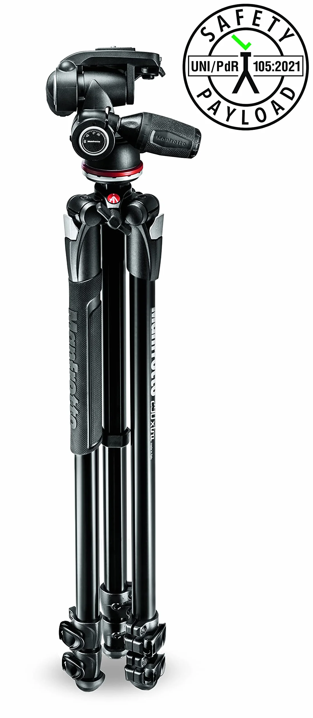 Manfrotto MK290XTA3-3W Treppiede per Fotocamera con Borsa, Testa a 3 Movimenti, 3 Sezioni in Alluminio, Nero