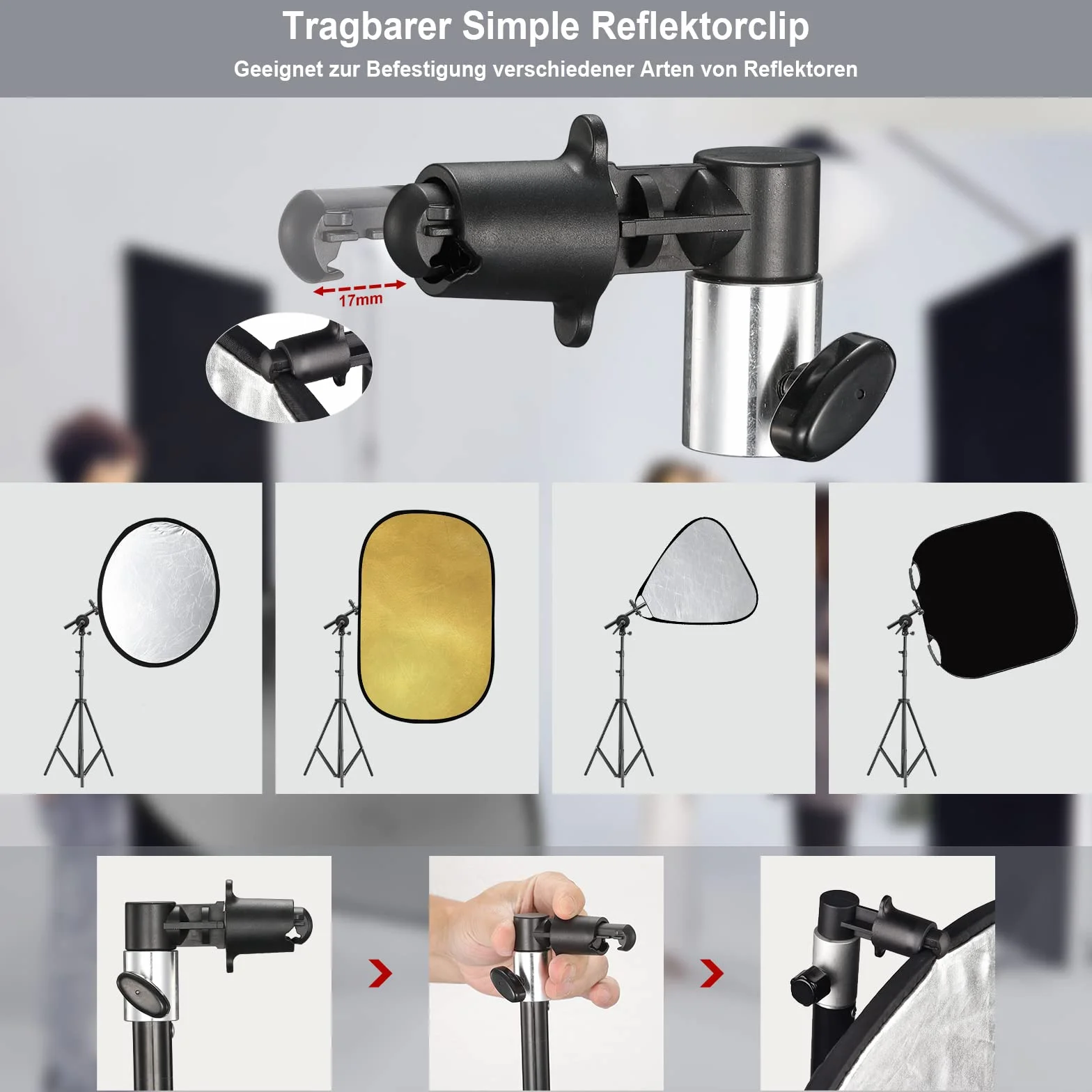 Soonpho Riflettore pieghevole 5 in 1 per fotografia, diffusore ovale, 60 x 79 pollici, 150 x 200 cm, oro, argento, nero, trasparente, bianco con clip e custodia per illuminazione esterna