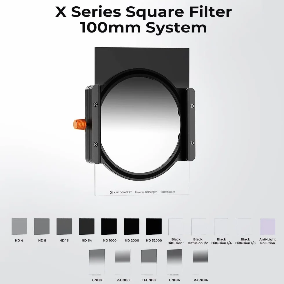 K&F CONCEPT Nano-X Filtri a Lastra Reverse GND 16 (1.2) da 100x150mm in Vetro Ottico con 28 Strati Rivestimento Nano Compatibile Nano-X Porta Filtri per Lente