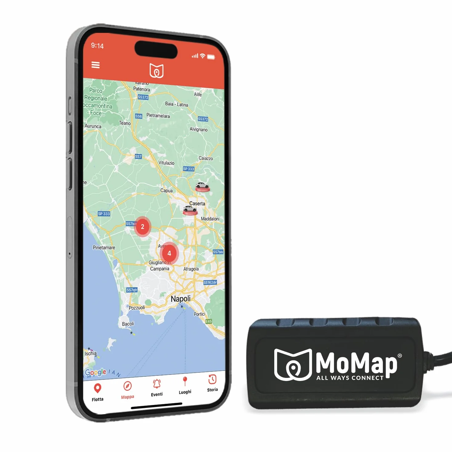MoMap Start 4G – GPS Tracker per Auto e Moto | Blocco Automatico dell’avviamento dopo 30 secondi | Monitoraggio dello Stato della Batteria | App 100% Italiana e Supporto Clienti 100% Italiano