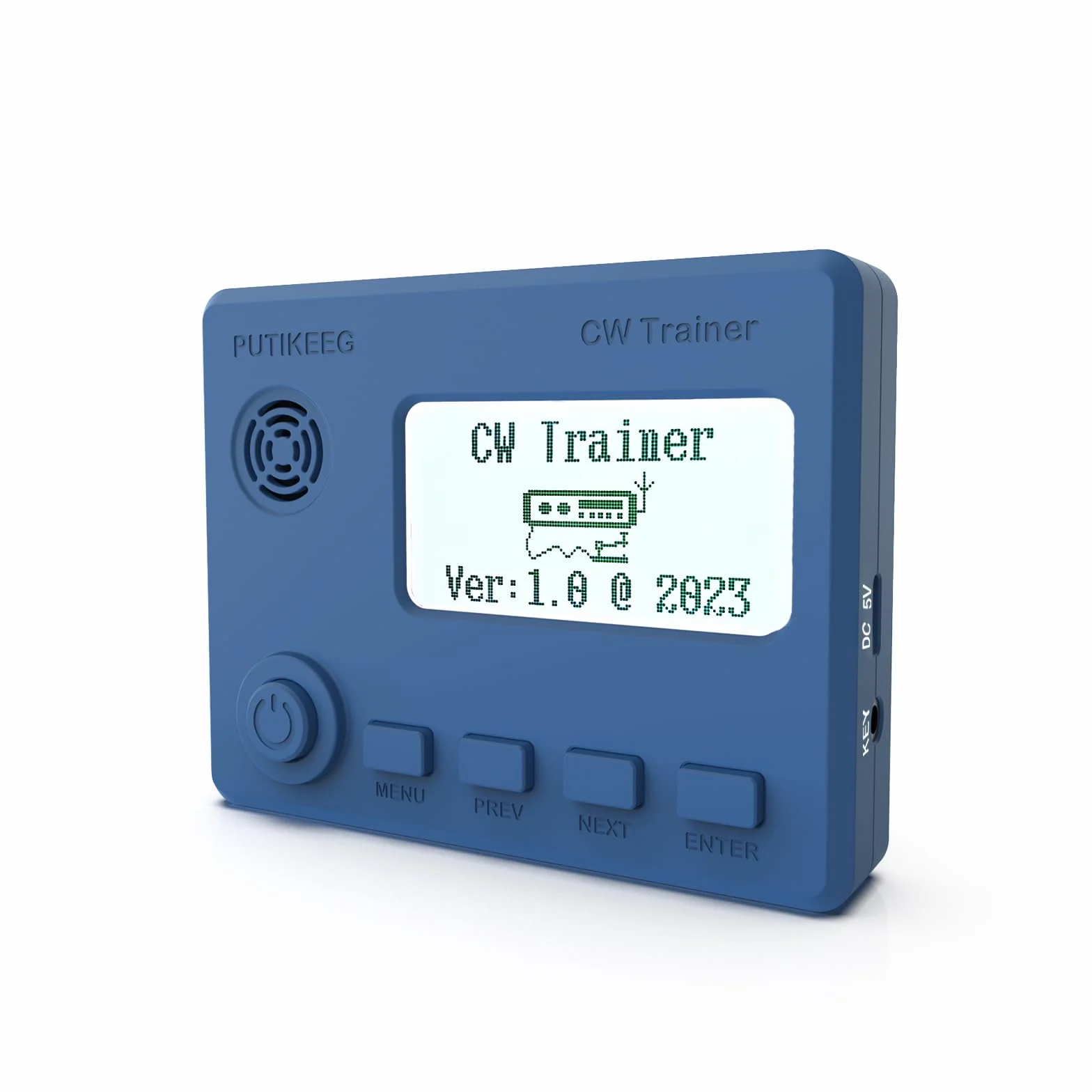 Moore Mini CW Trainer con Display, Radio Onde Corte, Telegrafo, per Imparare Chiavi dell'Auto, Cavo Ricarica Blu