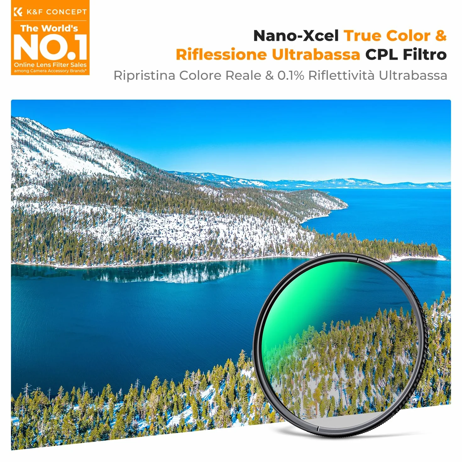K&F CONCEPT Nano-Xcel 82mm Filtro Polarizzatore CPL True Color & Riflessione Ultrabassa, Filtro Polarizzatore Circolare In Vetro Ottico con 28 Strati Nano Rivestimento