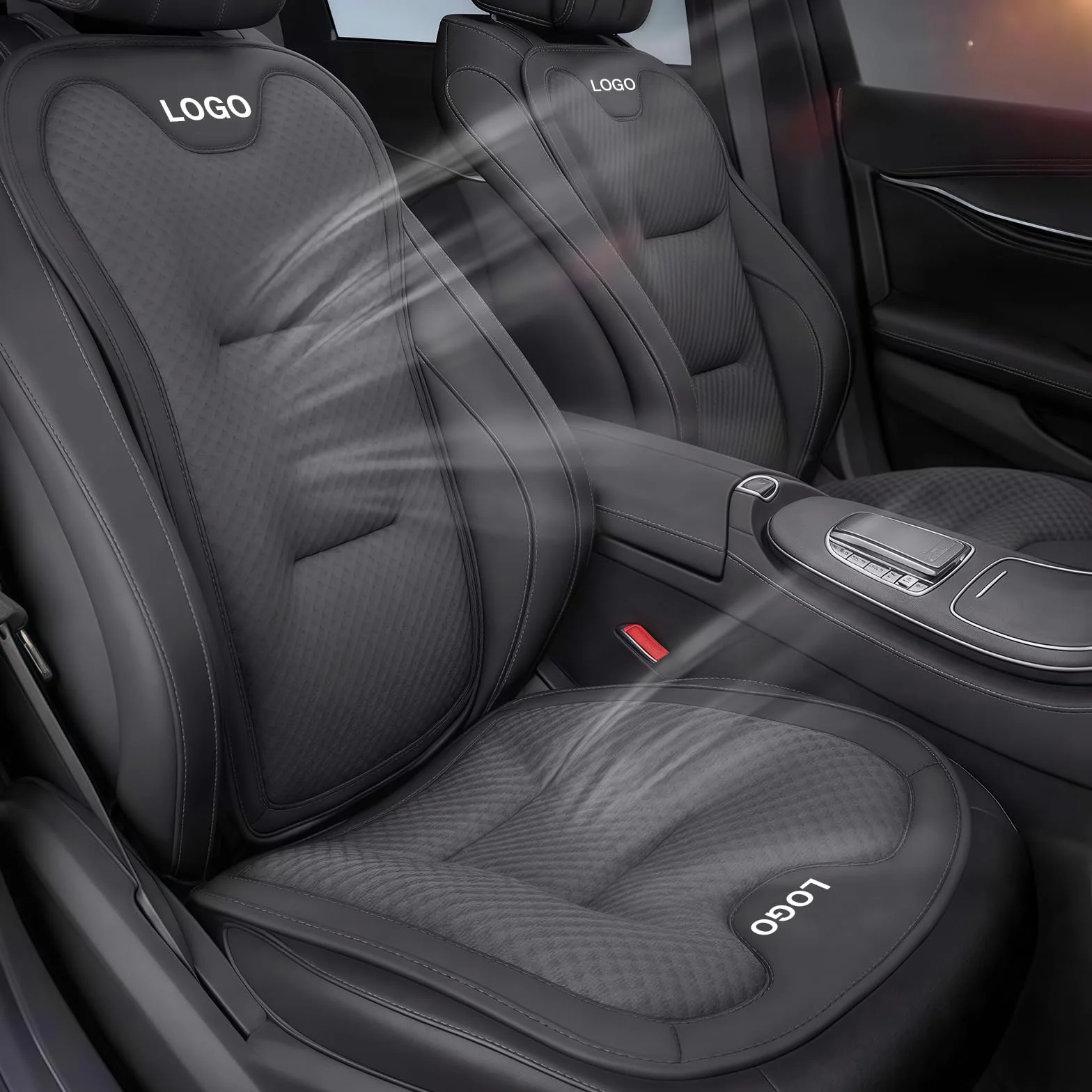 Coprisedili Auto Universale Personalizzabile con Logo, Cuscino Lombare, Antiscivolo, 5 Kolorów