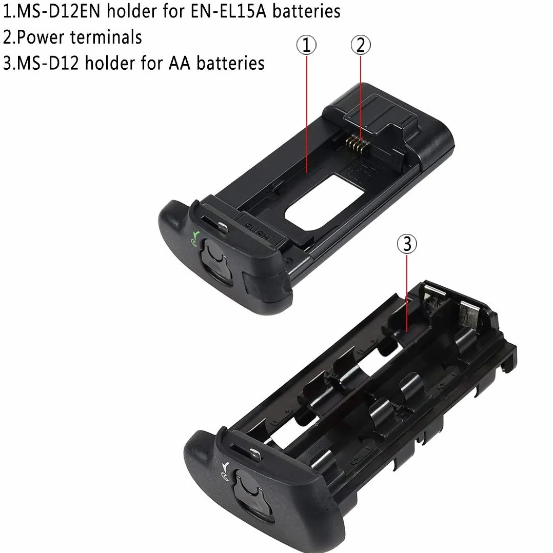 DSTE mb-d18 battery grip con telecomando a infrarossi funzione + 2 x EN-EL15 batteria per fotocamera digitale reflex Nikon D850