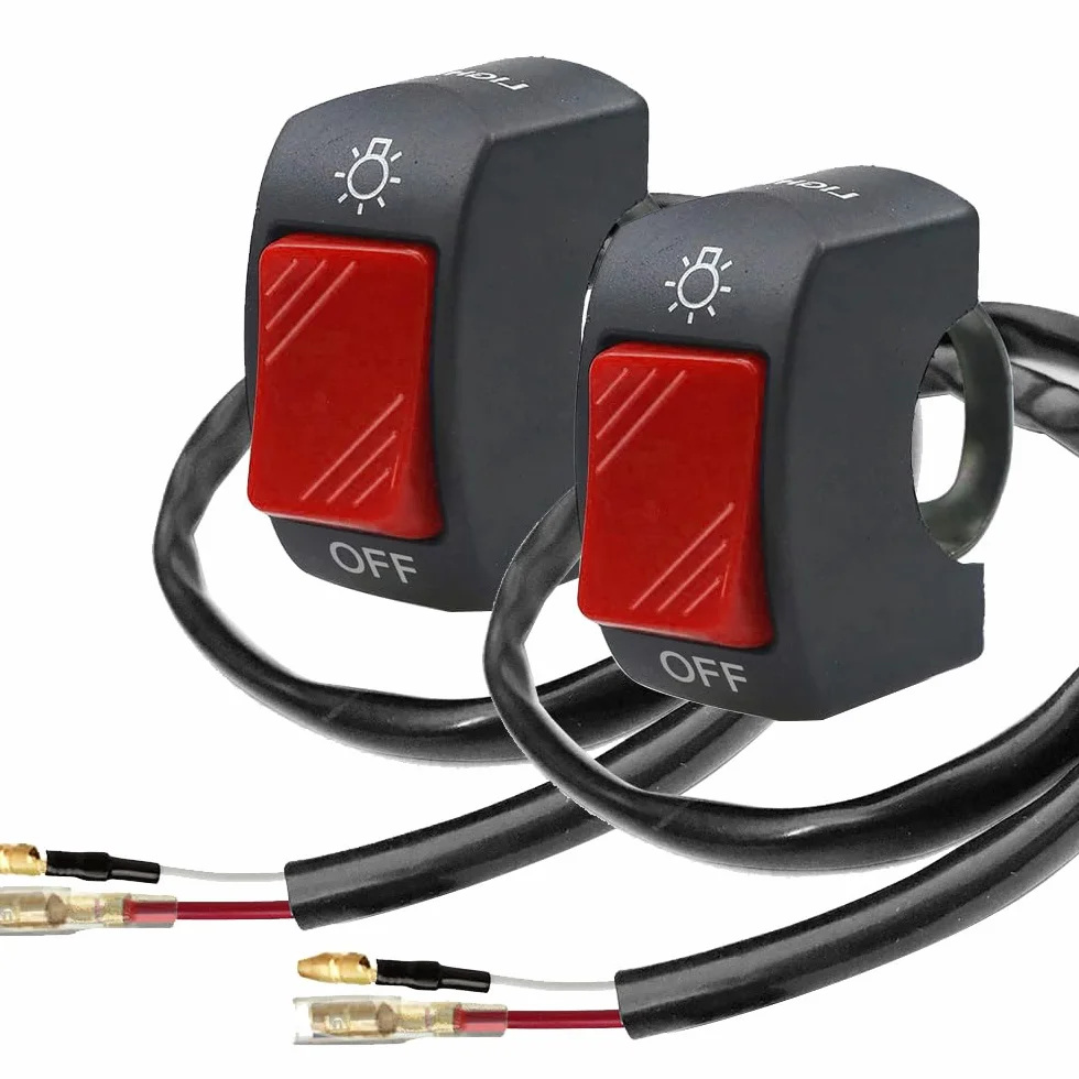 Gebildet Interruttore Manubrio Moto 2 Pezzi On Off Levetta 22mm 7/8 Pollici Rosso per U5 U7 U2