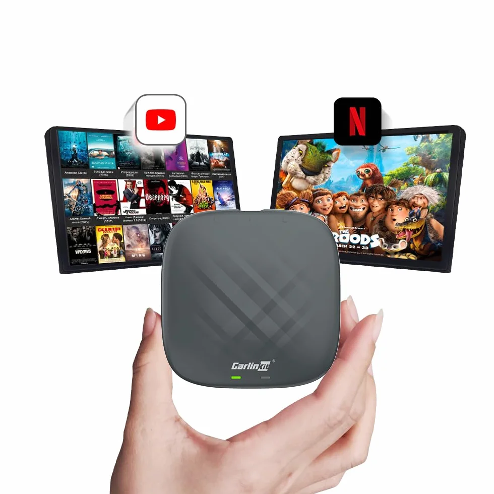 CarlinKit 2026 Wireless CarPlay & Android Auto Android 13.0 AiBox Adattatore, per auto con CarPlay cablato, sistema integrato 4+64GB con GPS, processore octa-core