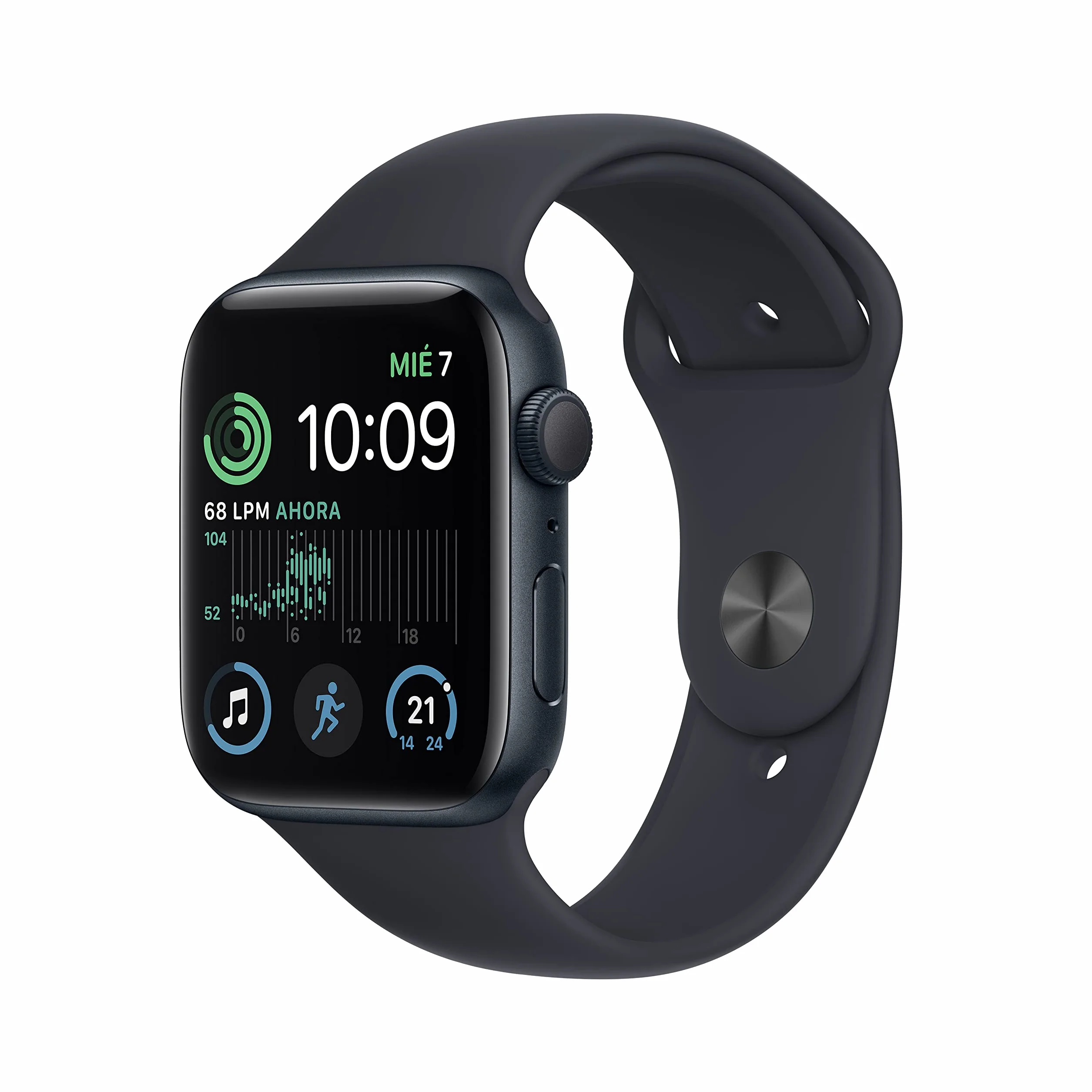 Apple Watch SE (2ª gen) (GPS, 44mm) Cassa in alluminio color mezzanotte con Cinturino Sport color mezzanotte - Regular (Ricondizionato)
