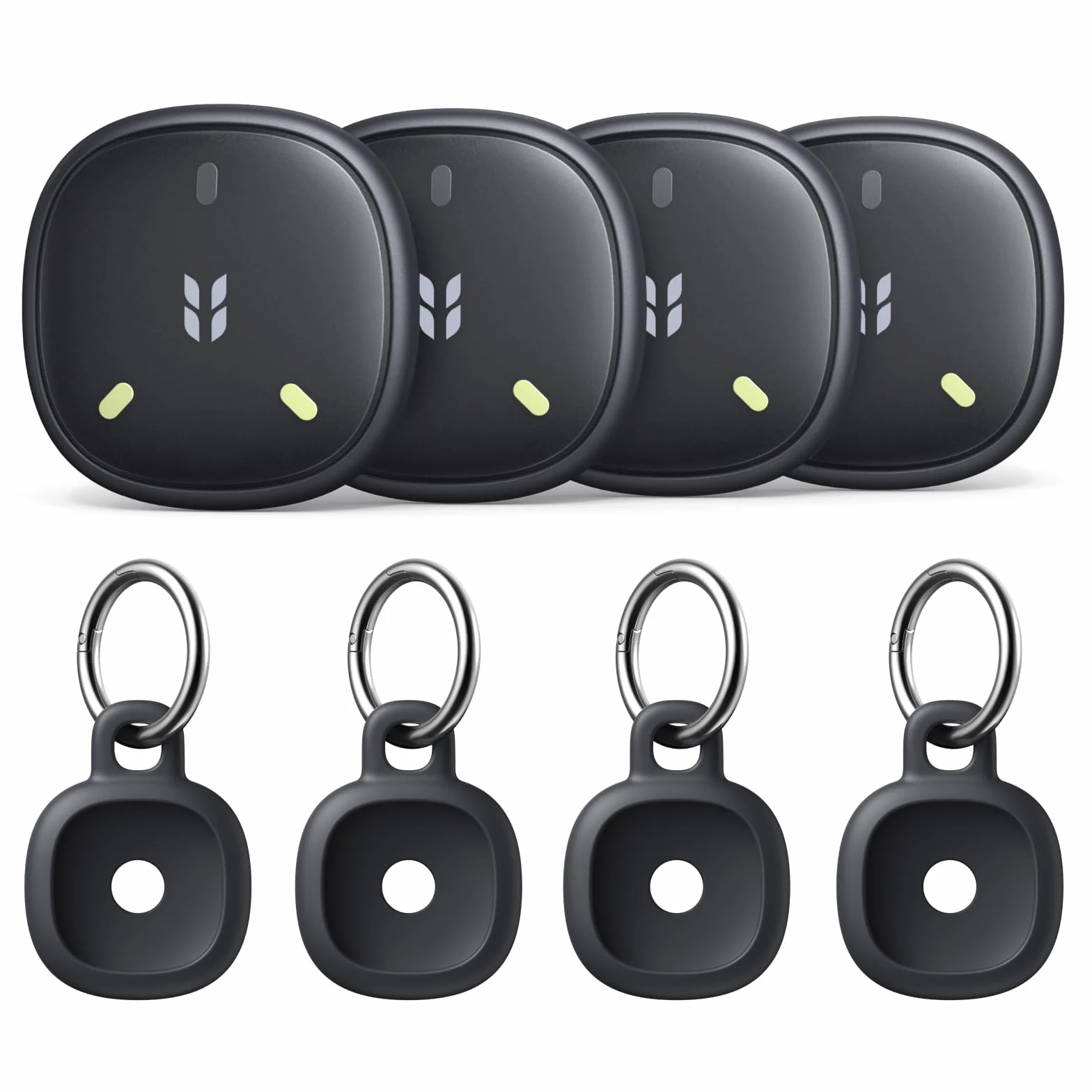 UGREEN FineTrack Mini 2 Smart Finder 110dB Fluorescenza Localizzatore IP68 4 Pezzi Supporto iOS SmartTag Tracker Bluetooth Localizzazione per Chiavi Bagaglio Portafoglio Bicicletta Borsa 7 Anni Batter