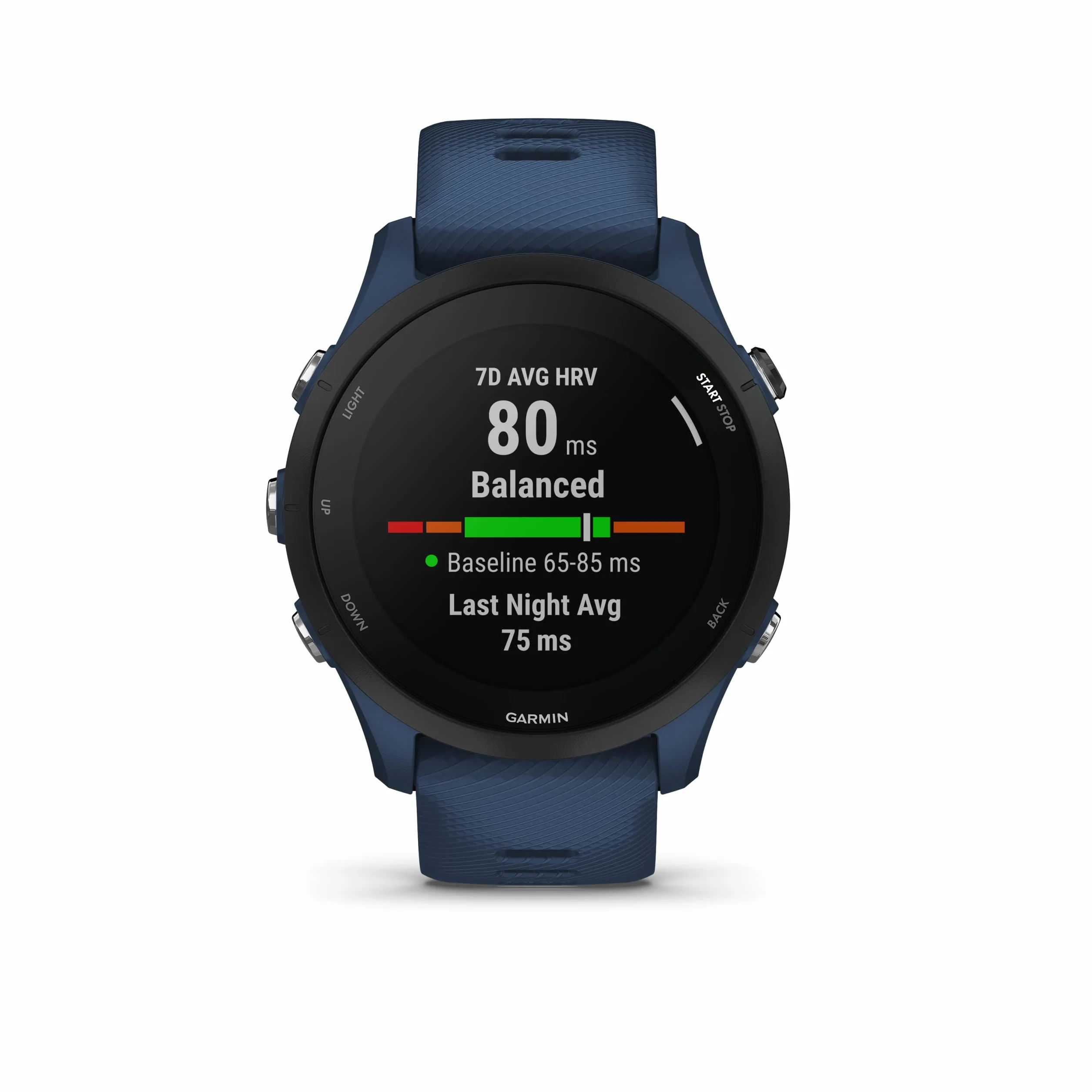 Garmin Forerunner 255 (Ricondizionato), Smartwatch per la corsa, 46mm, GPS multi-band, Cardio, VO2max, Running Power, Report mattutino, HRV Status, Piani gratuiti 5K, 10K e 21K, Recupero (Tidal Blue)