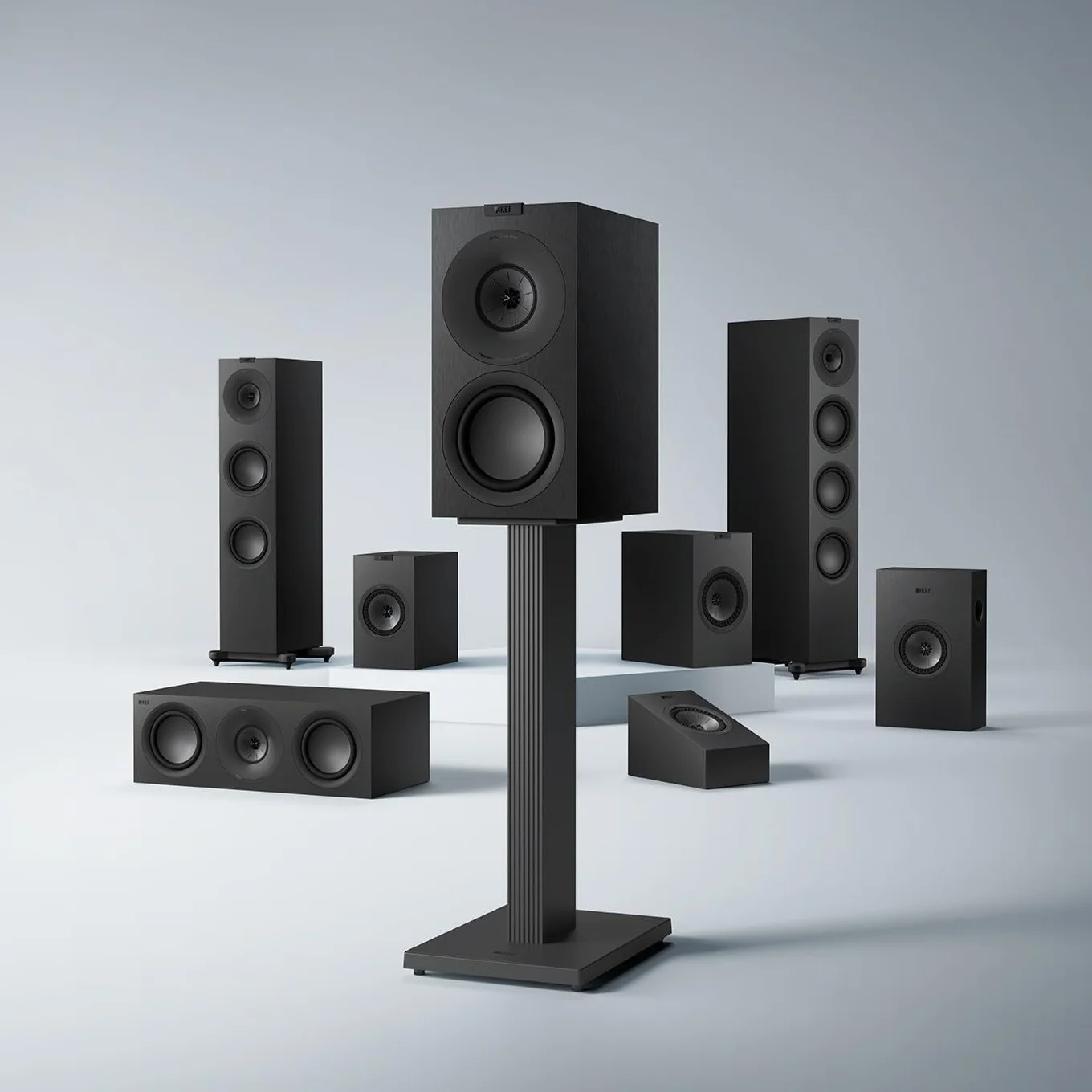 KEF Q6 Meta Diffusore HiFi passivo centrale/LCR, nero satinato | Musica | TV & Home Cinema | Gaming | Cassa chiusa a 3 vie | Driver Uni-Q da 10 cm con tecnologia MAT| Driver LF Dual da 16,5 cm