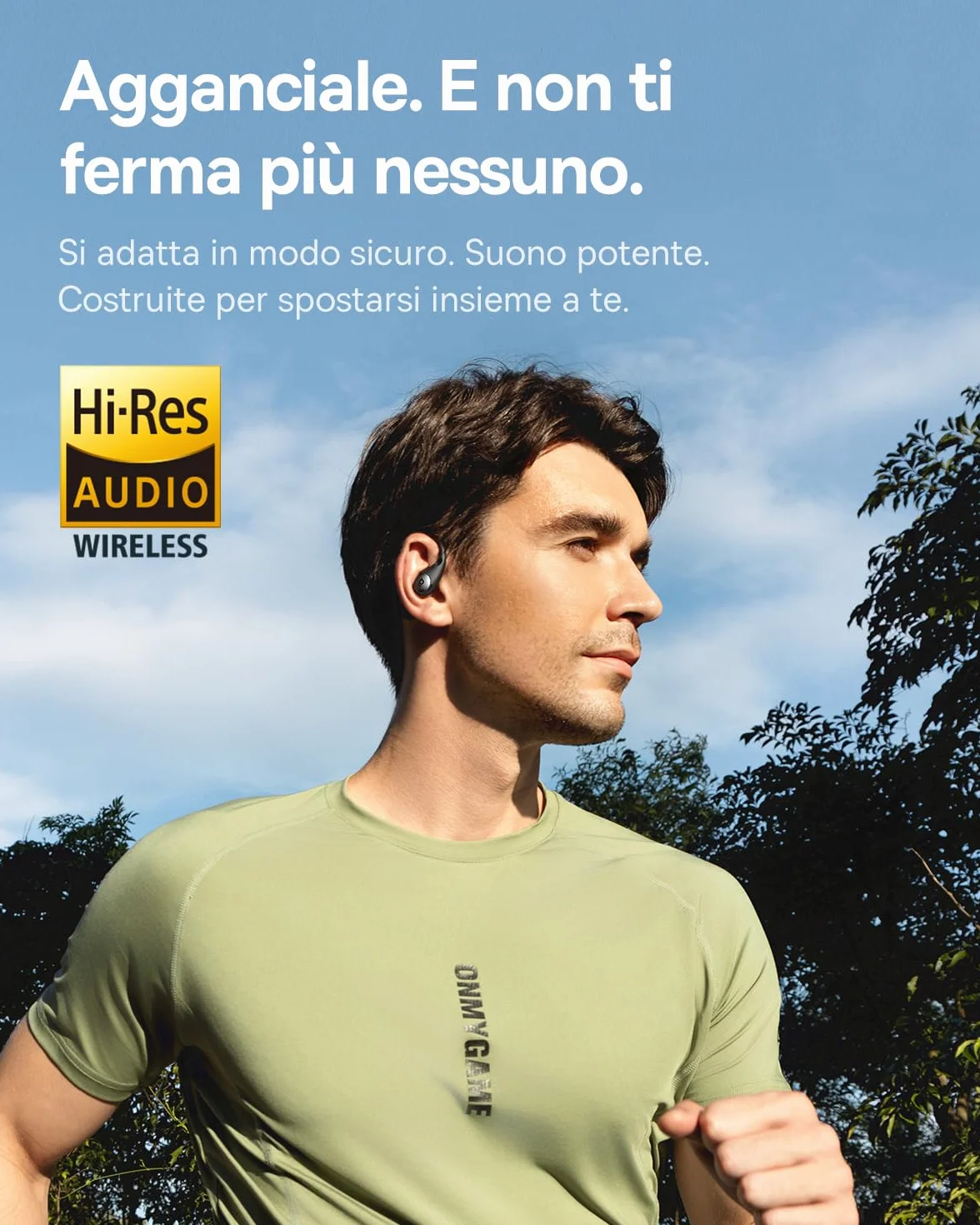 Baseus Eli Sport2 Open Ear Cuffie, Cuffie Sportive Open Ear con Curva di Comfort a S, 45H di Autonomia, SuperBass 2.0, IPX7, Bluetooth 6.0, Chiamate Chiare con 4 Microfoni AI