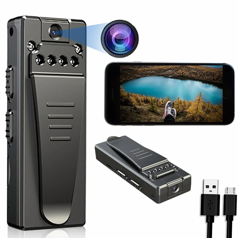 Body Camera, 1080P Portable Body Cam con clip, registrazione in loop, supporto Time Stamp, Motion Dectection per viaggi, autista, consegna, registrazione lezioni
