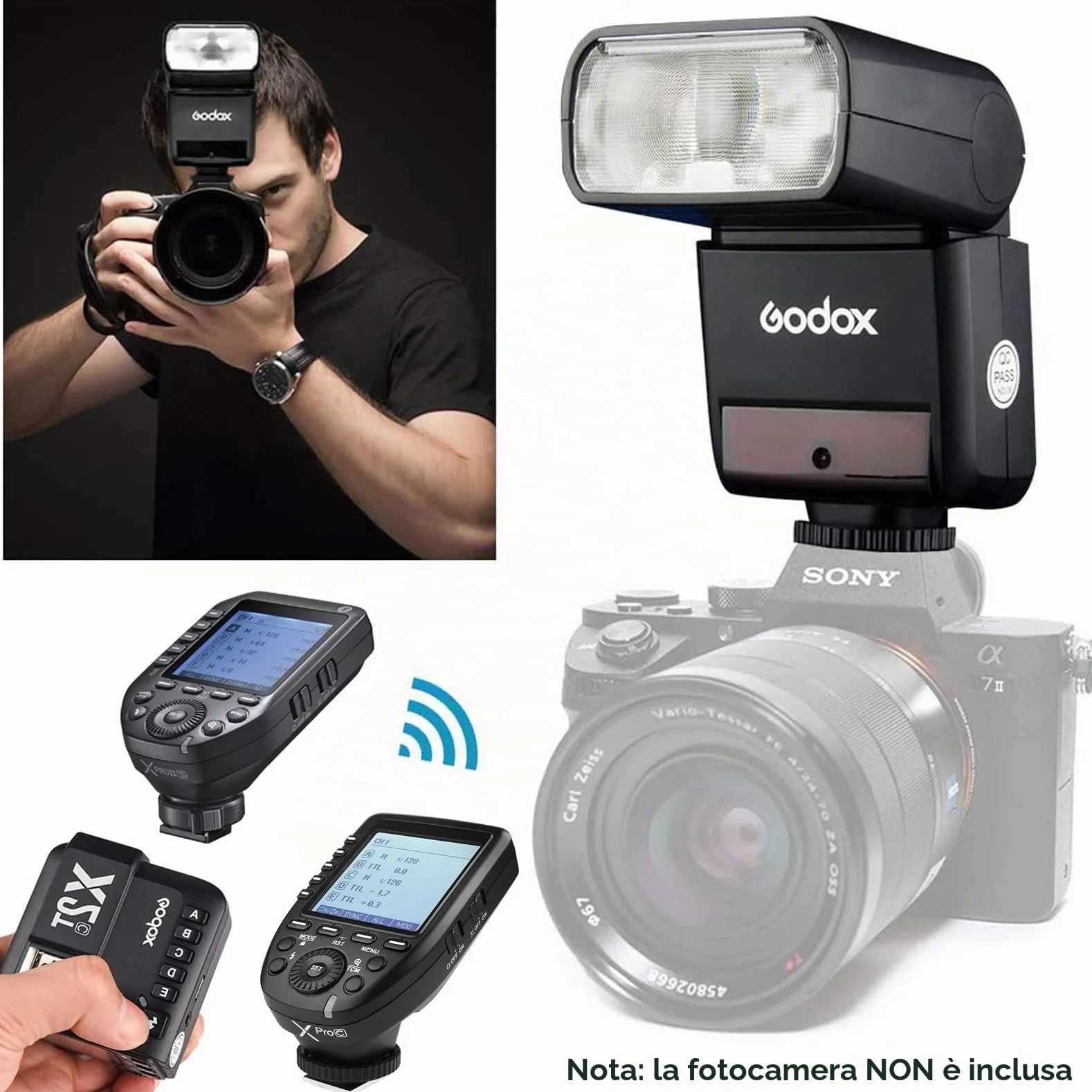 Godox TT350S Flash Sony Speedlite 2.4G Wireless HSS 1/8000s Master Slave A7R A7S A6300 A6000 A58 A99