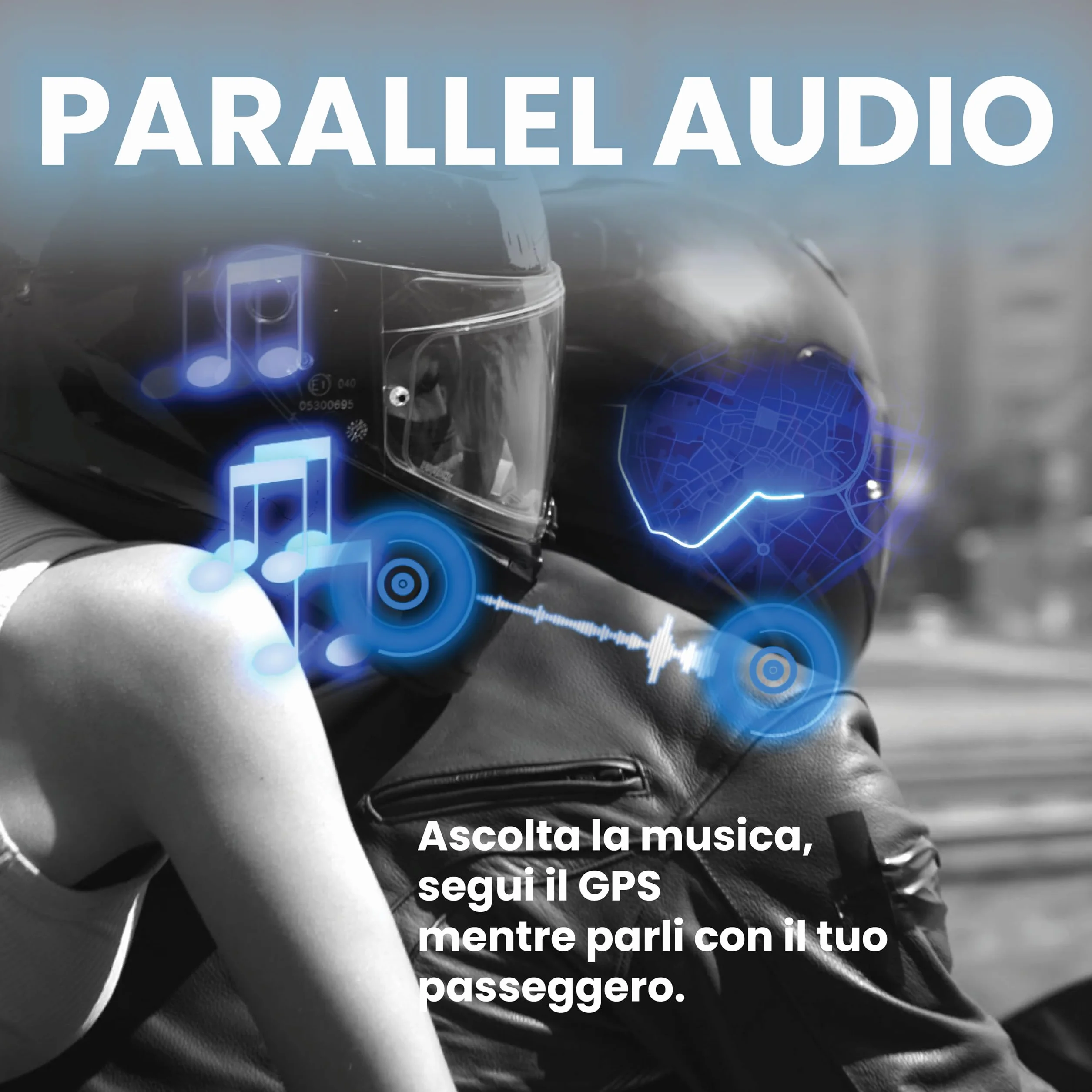 Midland BTR1 Advanced Twin Interfono Moto Bluetooth Impermeabile IPX6 1,2km 4 Persone Conference Batteria 23h Audio HD