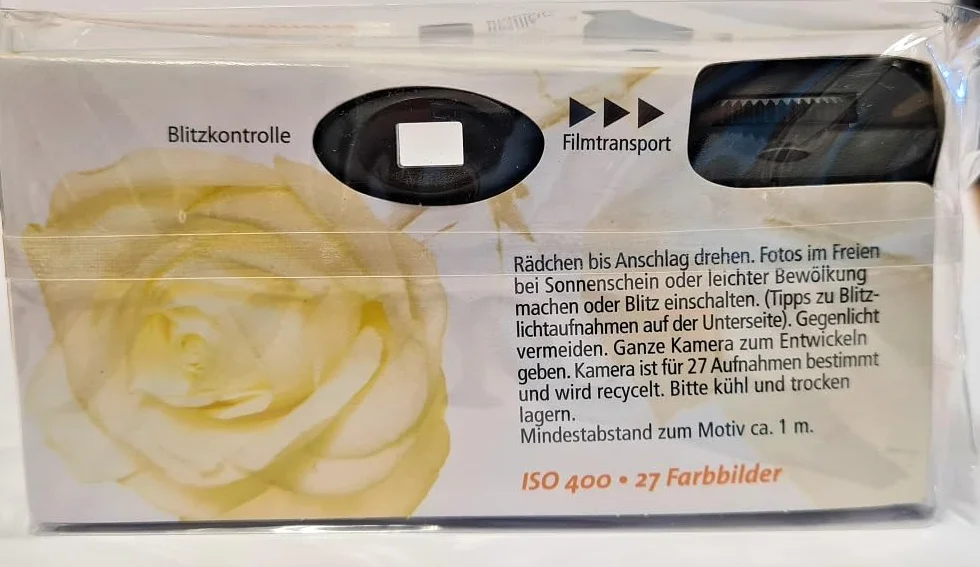 Telecamera per matrimonio "Rosa bianca", confezione da 10 fotocamere usa e getta con flash (27 An. 400 ASA)