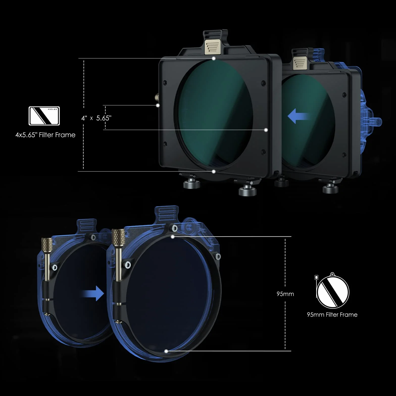 Tilta Mirage Matte Box Cornice con filtro circolare da 95 mm per fotocamere reflex digitali mirrorless, con anello adattatore per obiettivo da 67 mm/72 mm/77 mm/82 mm MB-T16