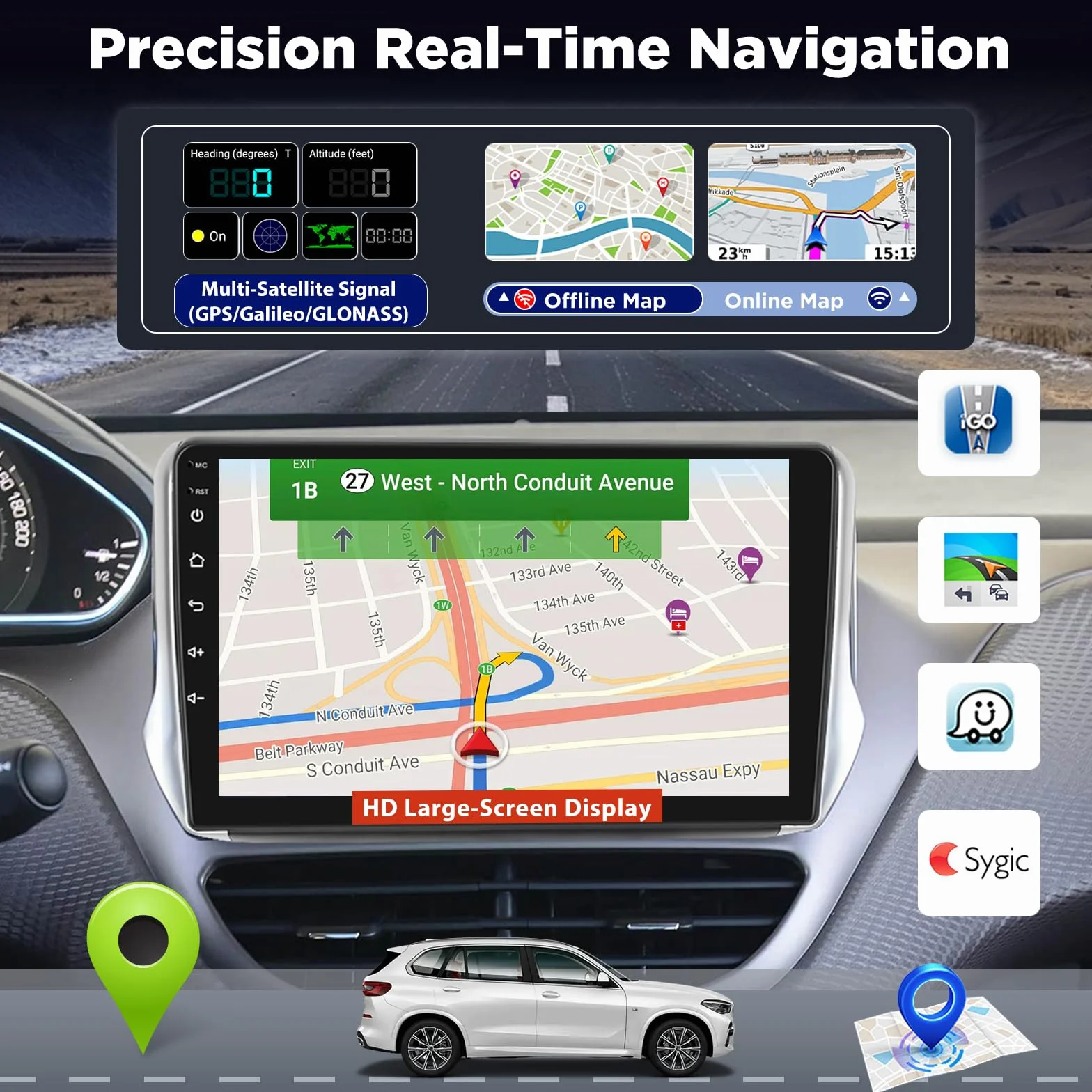 4+64G Autoradio Android per Peugeot 208/2008 2012-2018, Stereo con Schermo 10 pollici, Wireless Carplay e Android Auto, Audio DSP 32EQ + Telecamera posteriore AHD, Supporto OEM