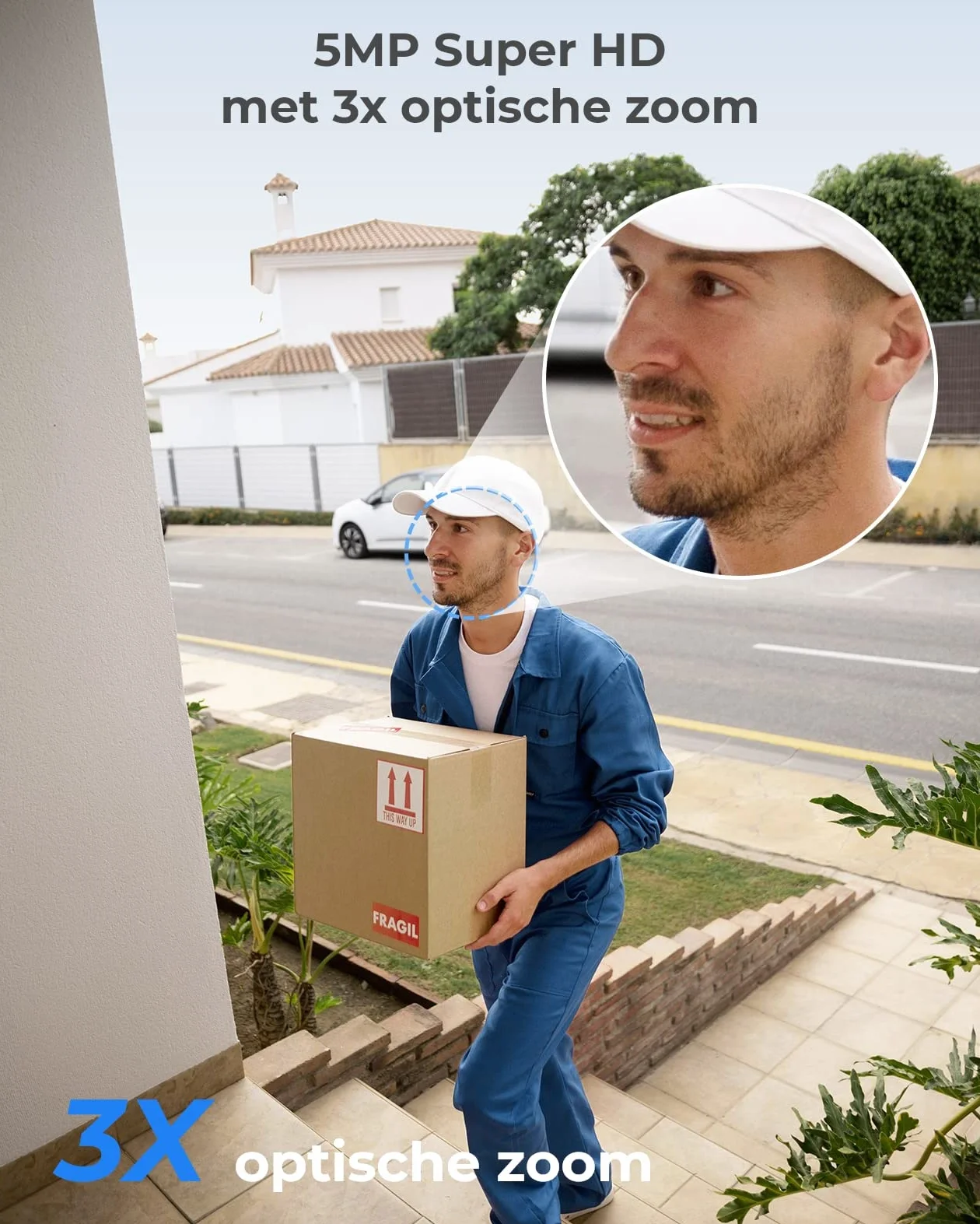 Reolink 5MP PTZ Telecamera Wi-Fi Esterno con Wifi 2,4/5 GHz, Visione Notturna a Colori, Crociera Automatica & Tracciamento, Rilevazione Umana, Audio Bidirezionale, Cloud, E1 Outdoor (Ricondizionato)