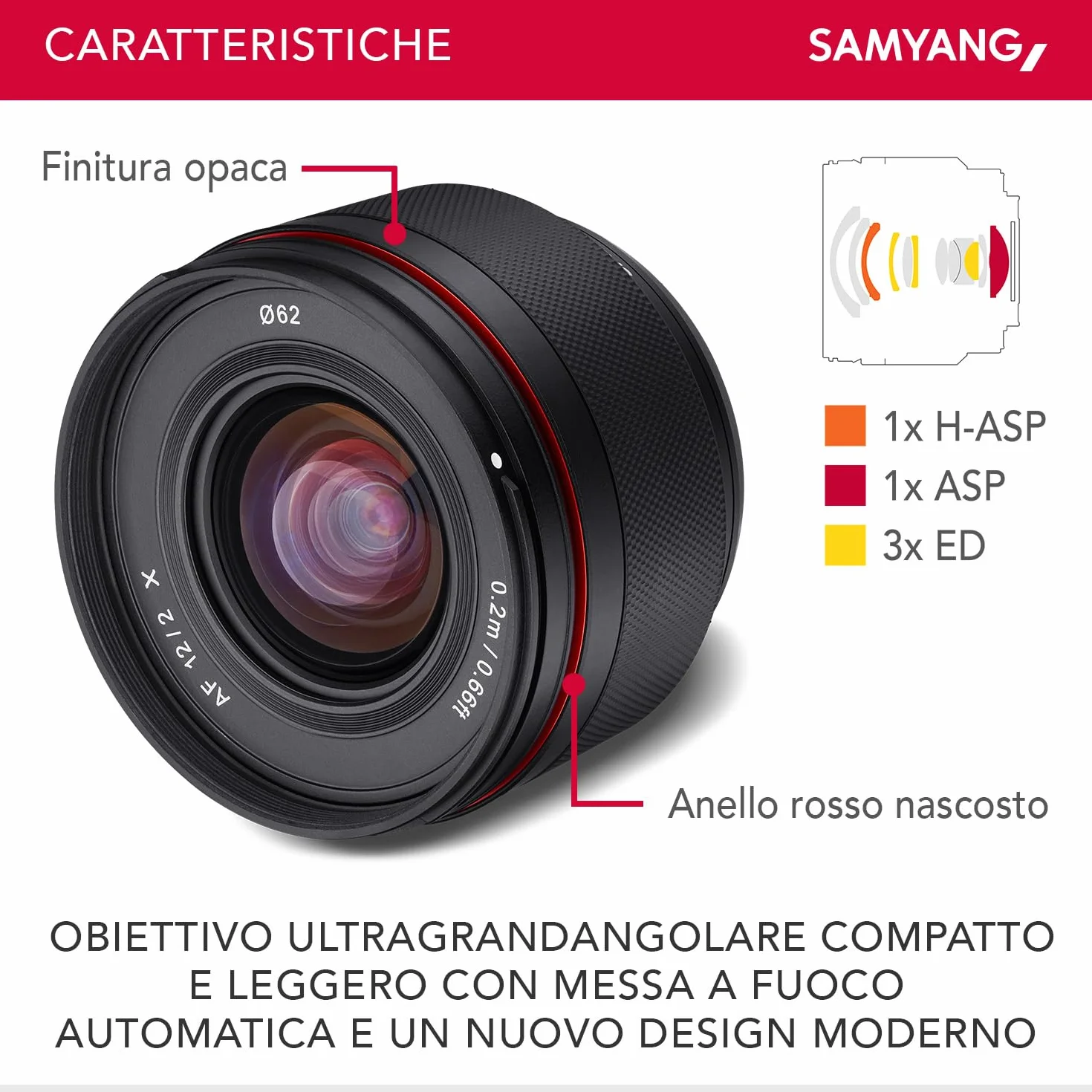 Samyang Af 12Mm F2.0 Fuji X Obiettivo - Messa A Fuoco Automatica Ultra Grandangolare, Lunghezza Focale Fissa Per Fujifilm