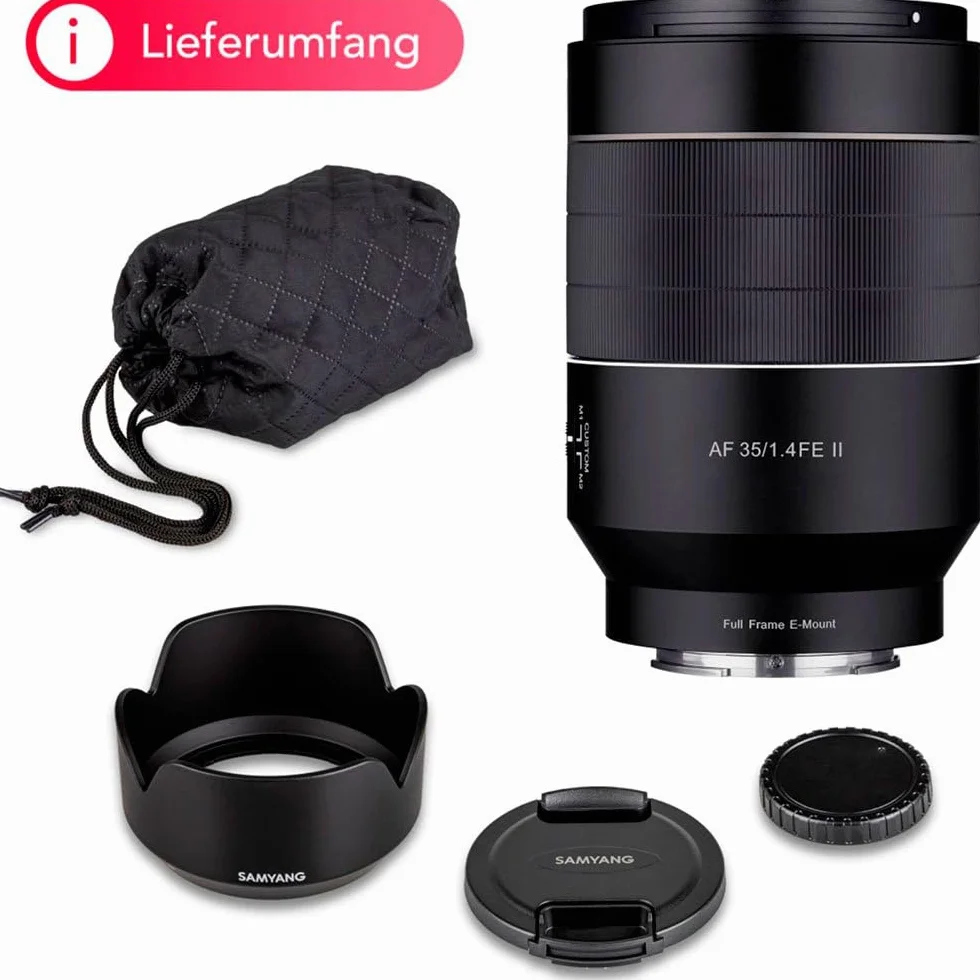 Samyang AF 35mm F1.4 II FE per Sony E - autofocus formato completo e obiettivo grandangolare APS-C lunghezza focale fissa mirrorless Sony E Mount con sistema custodia in alluminio protezione