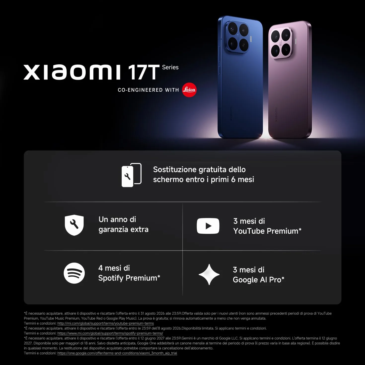 XIAOMI 17T Pro, Smartphone 12+512GB, Display Eye-Care 6,83" 144Hz, Batteria Silicio-carbonio da 7000mAh (typ), Teleobiettivo Leica 5x, 100W HyperCharge, Deep Blue, Garanzia 2 anni+1 anno extra