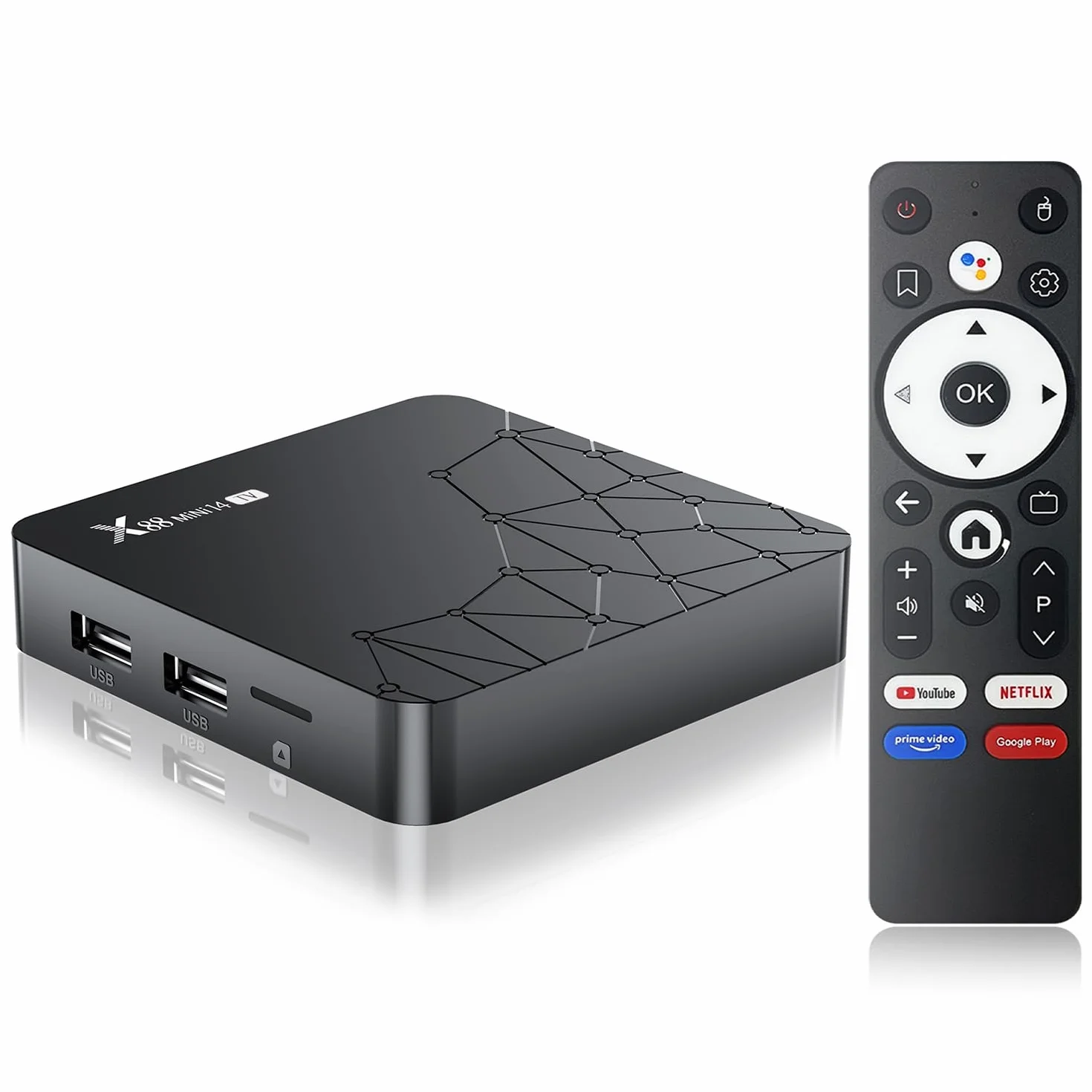 Android 14.0 TV Box 4K@60HZ, RK3518mini Android Box con RAM 2G ROM 16G WiFi6 Enternet 10/100M Bluetooth 5.0 USB3.0 Supporta 3D HD 8K 2K 1080P HDR 10 HD Smart TV Box Andoid con Telecomando Vocale