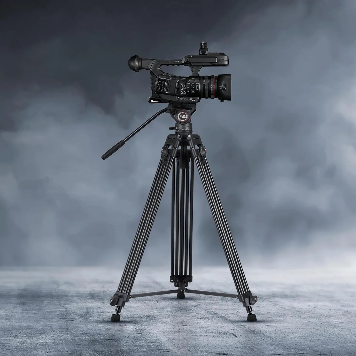 Cayer Video Tripod System, BV30L 72 pollici - Treppiede in tubo doppio di alluminio per impieghi gravosi professionale, testina fluido K3, caricamento massimo 13,2 lb, camcorder DSLR