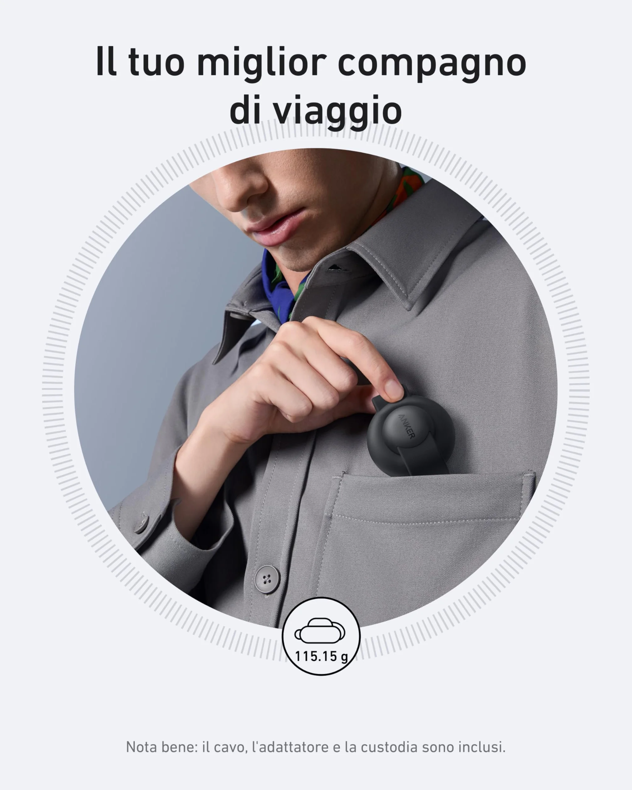 Anker MagGo Caricatore Wireless iPhone 3 in 1 15W, Compatibile con MagSafe, Certificato Qi2, Pieghevole e Portatile per iPhone 17 Pro Max/Serie 16-12, AirPods, Apple Watch(Caricatore USB C Incluso)