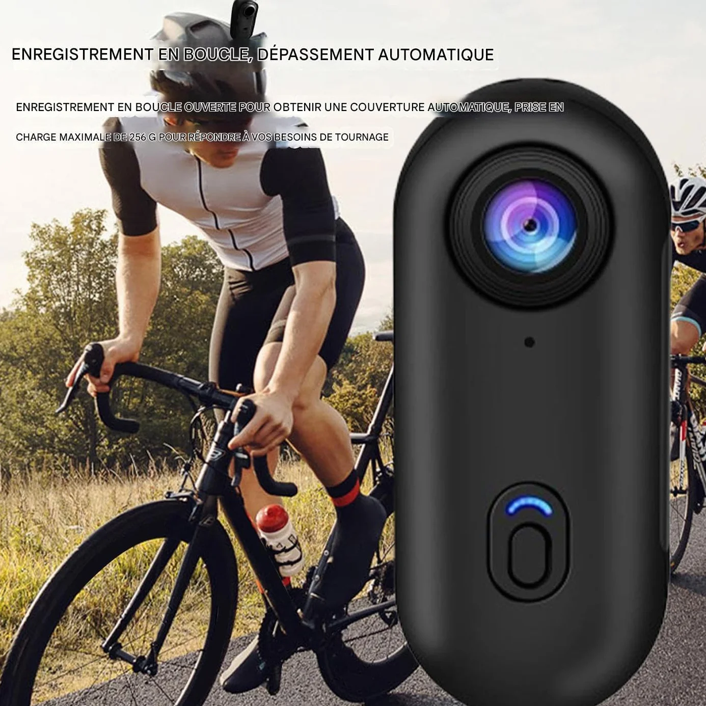 Générique Videocamera portatile 4K POV Pro con clip girevole a 360° e clip magnetica, grandangolo di 170°, registrazione 120 minuti, ideale per conferenze, viaggi e passeggiate