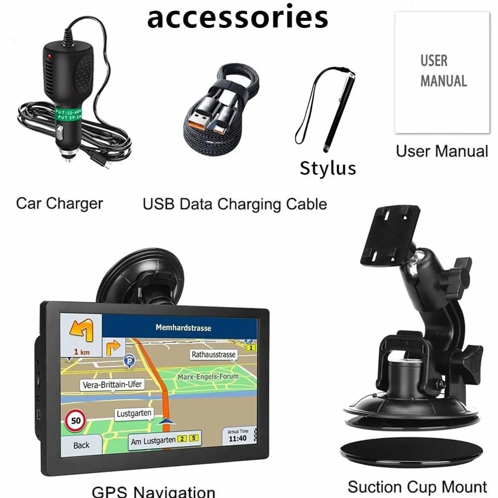 Navigatore GPS da 9 pollici, auto navigatore satellitare auto 9 pollici camion GPS driver commerciali 2025 per Europa mappe UK (in Europa)