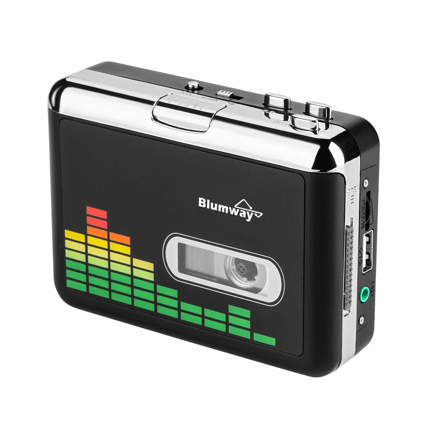 BlumWay Convertitore da cassette a MP3 tramite unità USB, convertitore di cassette digitale Audio Music Tape con auricolare