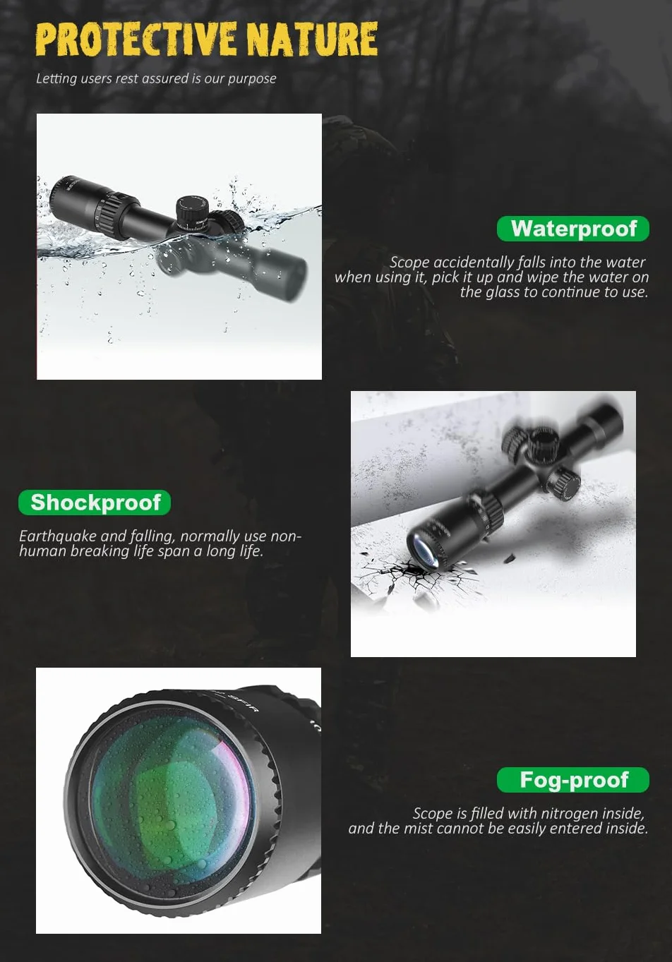 SPINA OPTICS mirino ottico 3-15x32 Mirino a Prima Focale Ottiche Fucile da Caccia con RGB Mil-dot,Impermeabile,Resistente agli urti