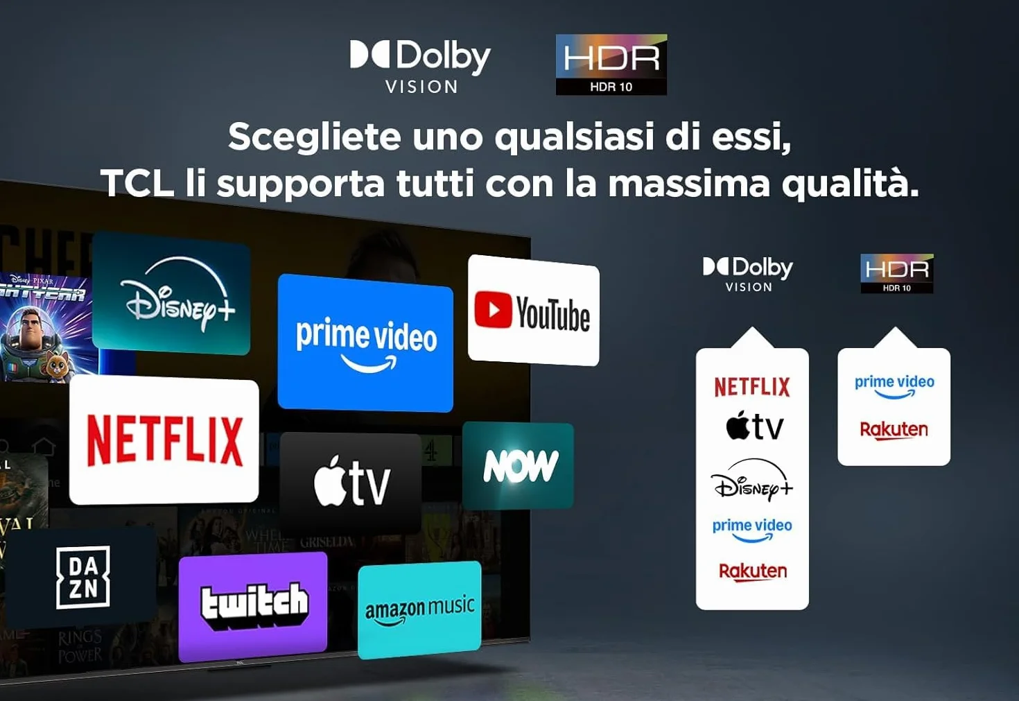 TCL - 50PF650 50 Pollici TV 4K Ultra HD, Smart LED e Fire TV (Dolby Vision, Dolby Atmos, DTS, HDR 10, Alexa integrato, Airplay2, Miracast)