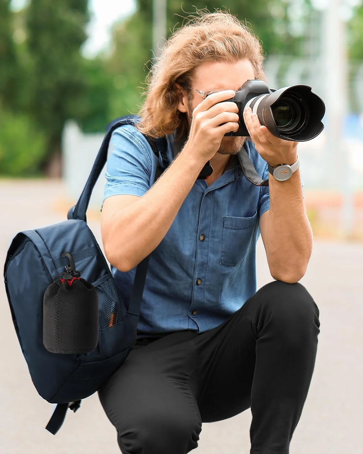 Sacchetti Lenti, 4 custodia per obiettivo Set per proteggere lenti DSLR, neoprene con morbida spessore nero in peluche per Canon, Nikon, Tamron, Sigma, Pentax, (Piccola, Media, Grande e XL)