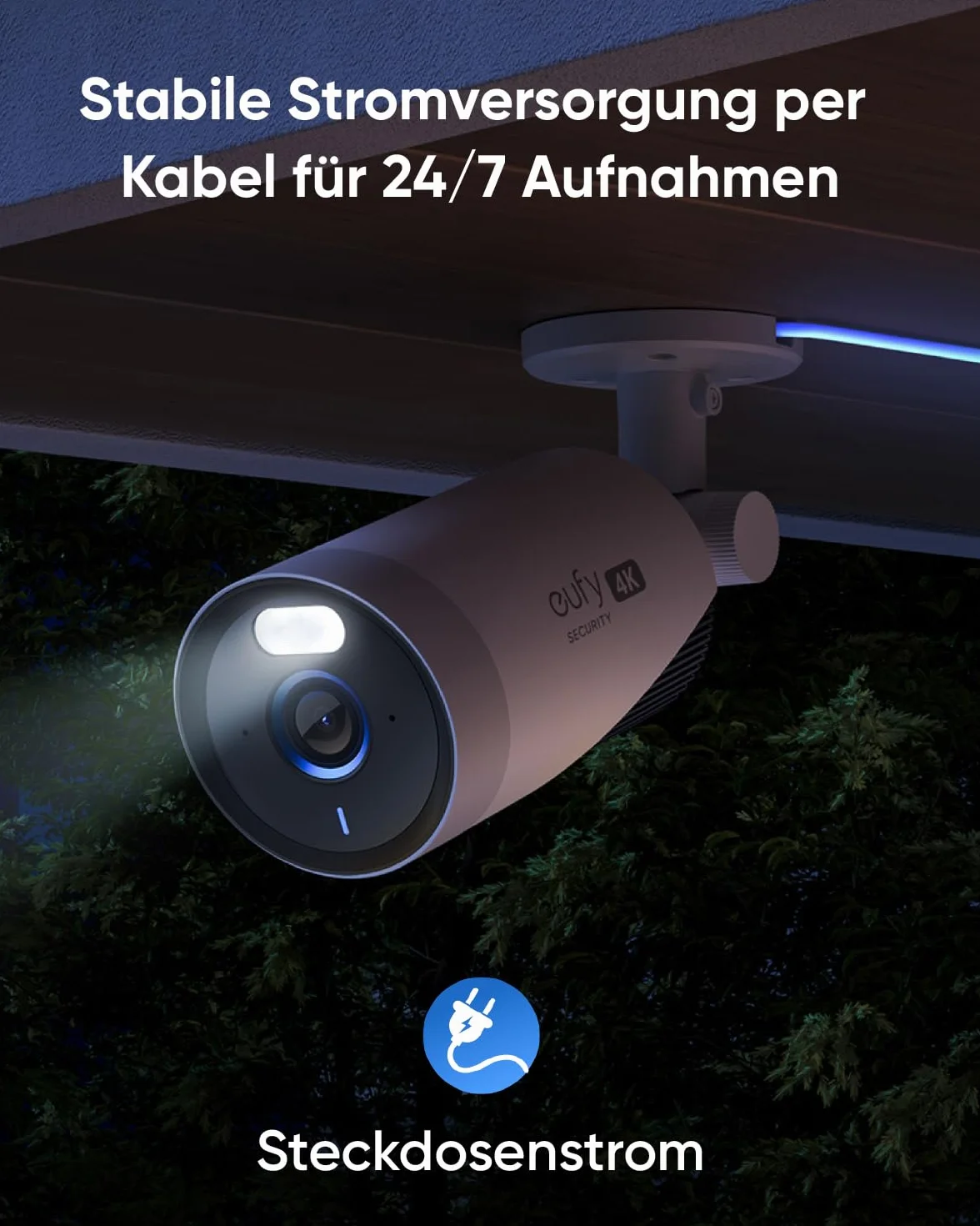 eufy Security eufyCam E330 (Pro) telecamera aggiuntiva, telecamera esterni, risol. 4K, registraz. 24/7, plug-In, Wi-Fi, AI ricon. facciale, nessun costo mensile, richiede HomeBase 3 (Ricondizionato)