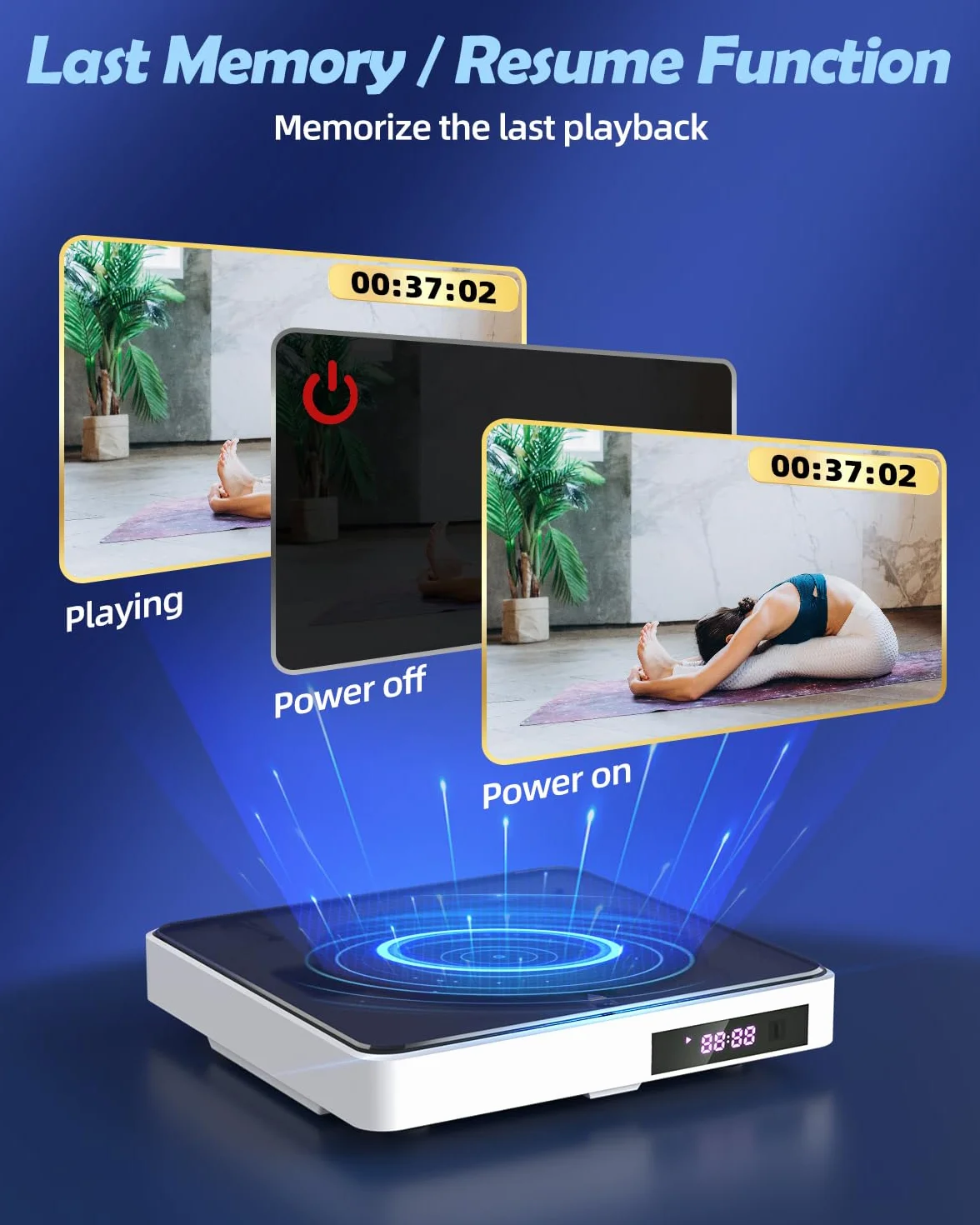 Lettore DVD Arafuna per TV - Tutte le Regioni, HDMI 1080P, Uscita AV, Ingresso USB, Telecomando e Cavo AV, PAL/NTSC - Bianco