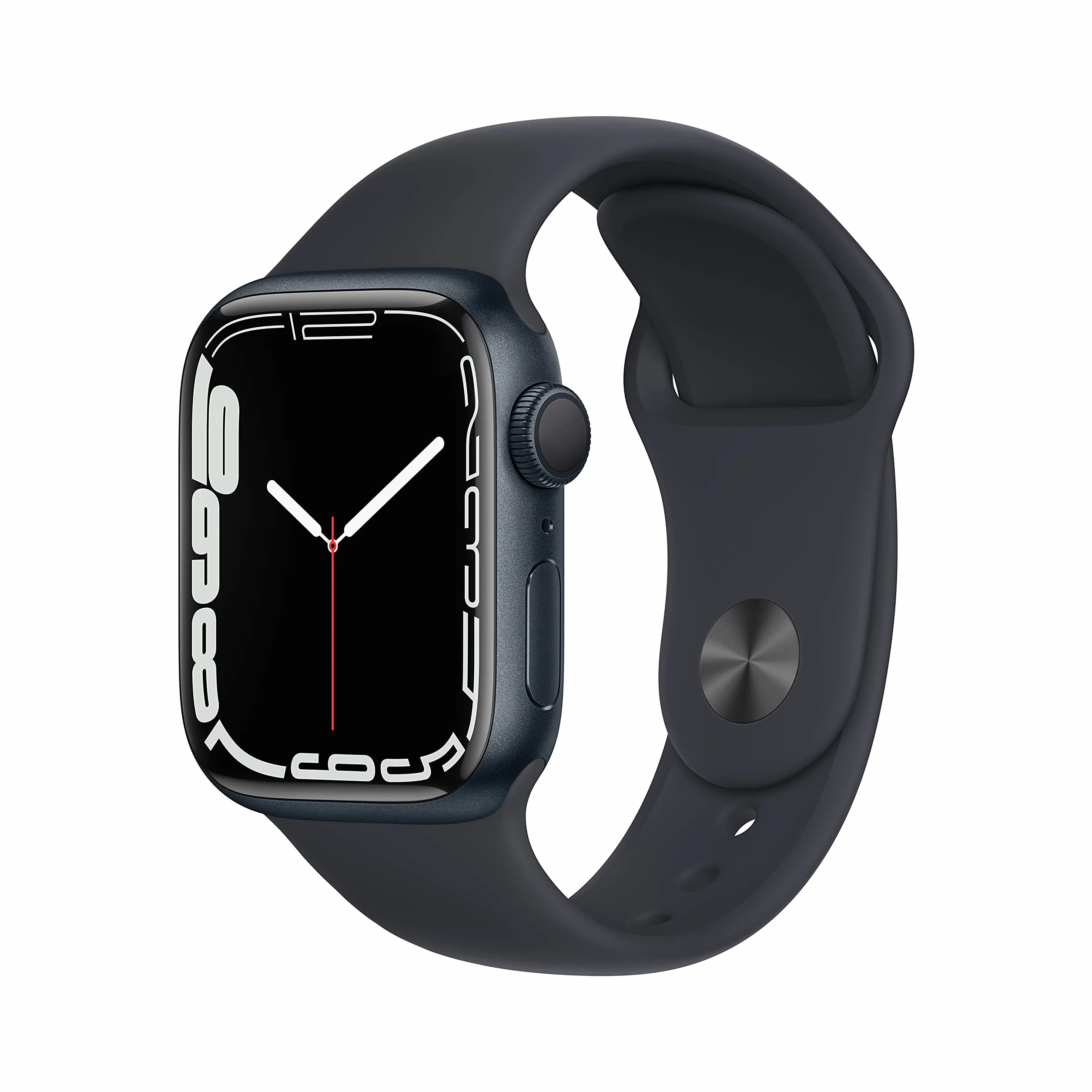 Apple Watch Series 7 (GPS, 41MM) Cassa In Alluminio Color Grigio Siderale con Cinturino Sport Nero (Ricondizionato)