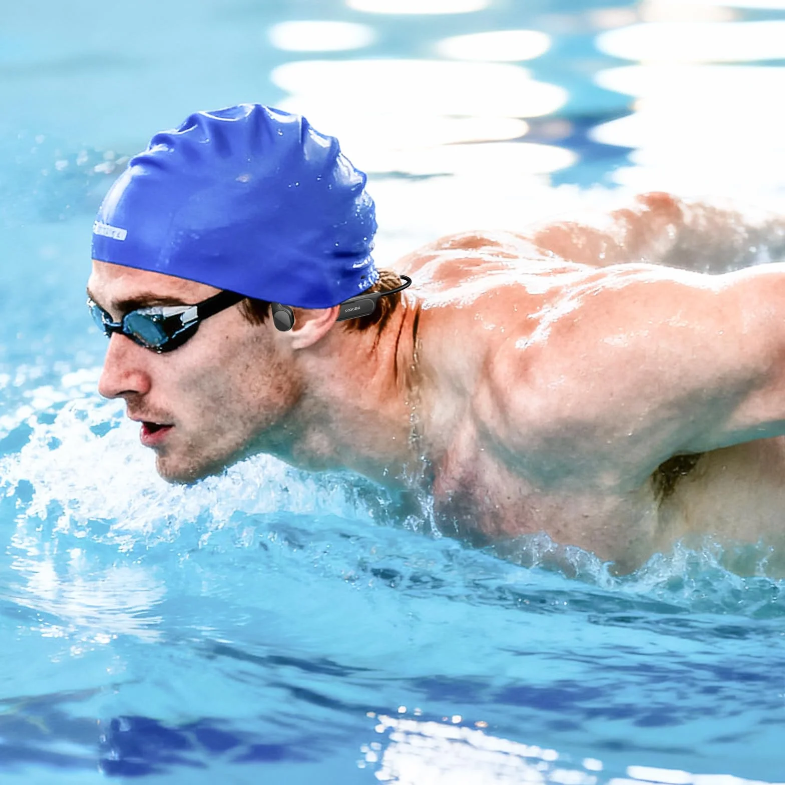 Cuffie a Conduzione Ossea, 10 Ore di Autonomia, IP68 Cuffie Sport Running Inalámbrico Bluetooth 5.4 con Auricolari Aperti e Doppia Modalità MP3 da 32GB per Ciclismo, Nuoto Sott'acqua, Fitness