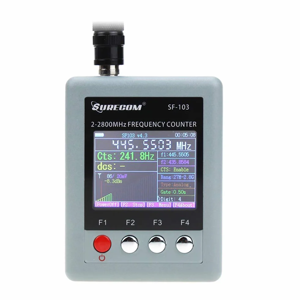 Surecom SF-103 - Misuratore di frequenza portatile 2 Gen 2 MHz ~ 2,8 GHz walkie-talkie frequenzimetro per DMR e radio bidirezionale analogica