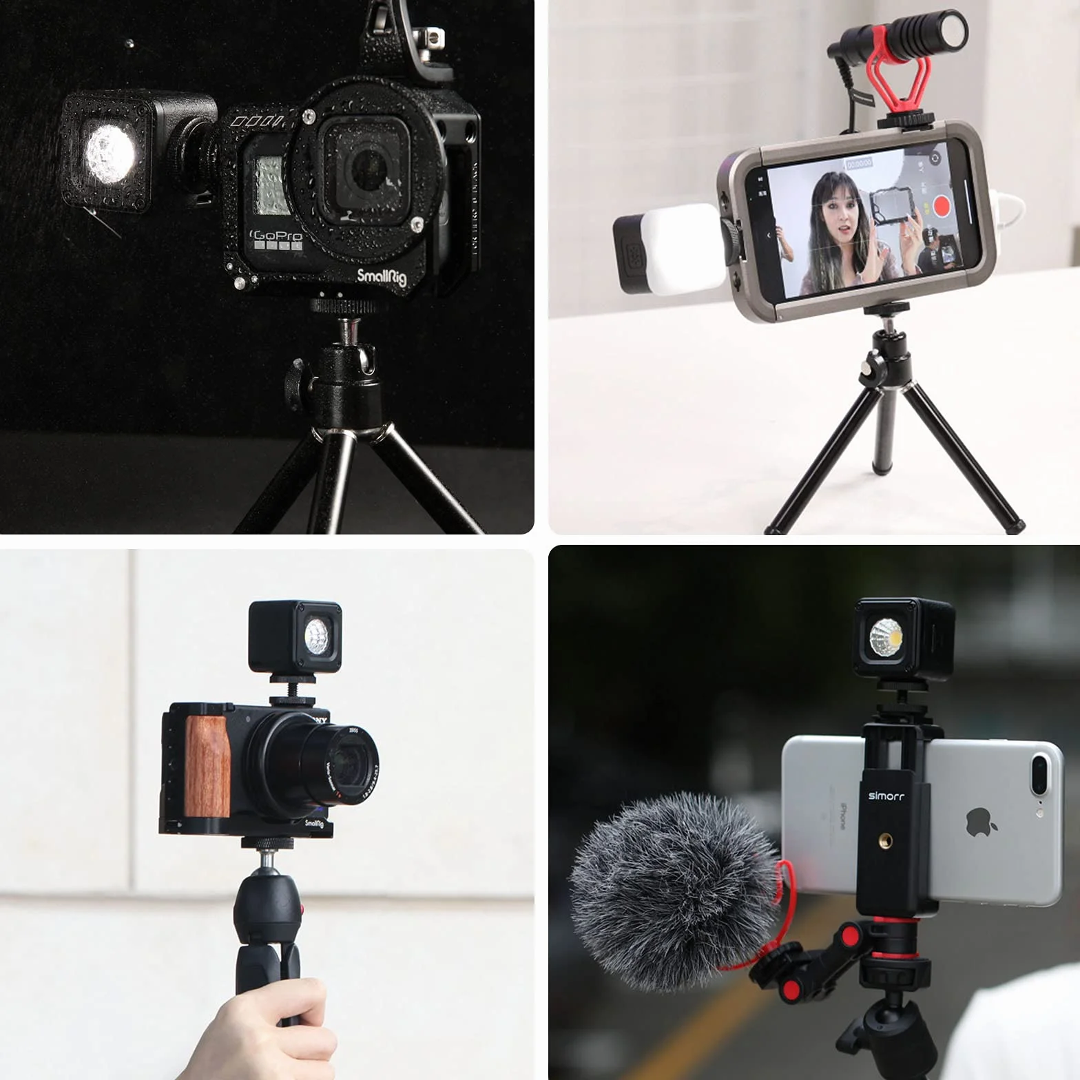 SMALLRIG RM01 Kit Luce Video LED (3 pz), Kit Luce Fotocamera Portatile Mini Cubo con 8 Filtri Colore, Luce Dimmerabile Fill Fotografia 5600K CRI95 per Smartphone, Action e Fotocamera DSLR - 3469